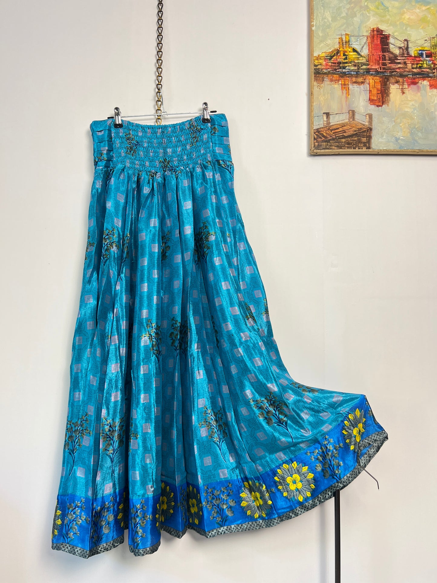 Vintage Saree Silk Pleated Skirt
