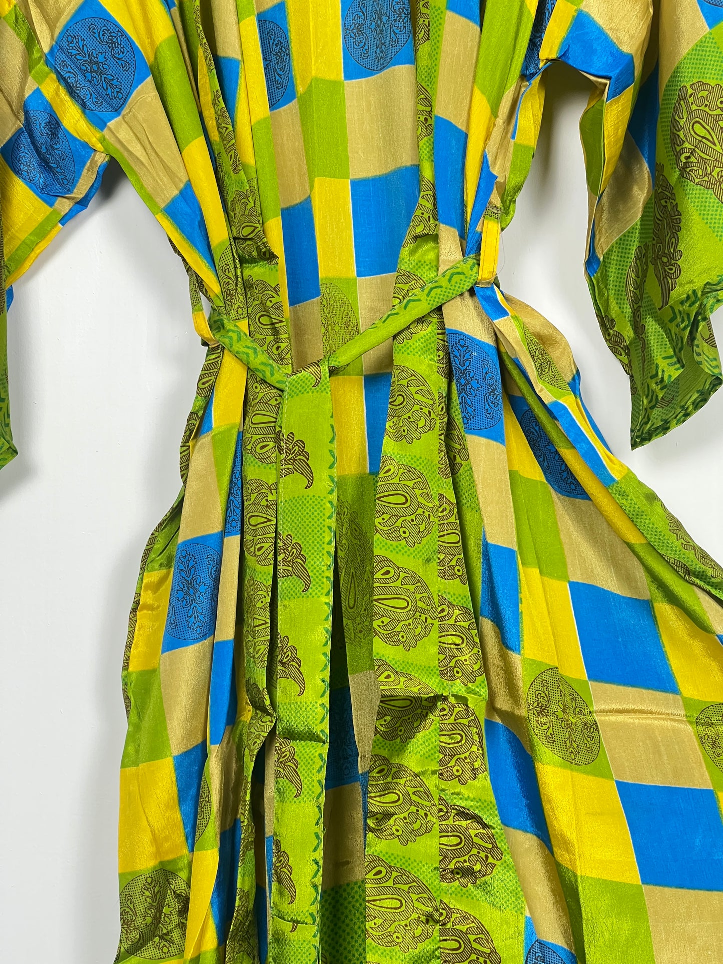 Vintage Saree Silk Kimono / Duster - Long - Wider Unisex Fit