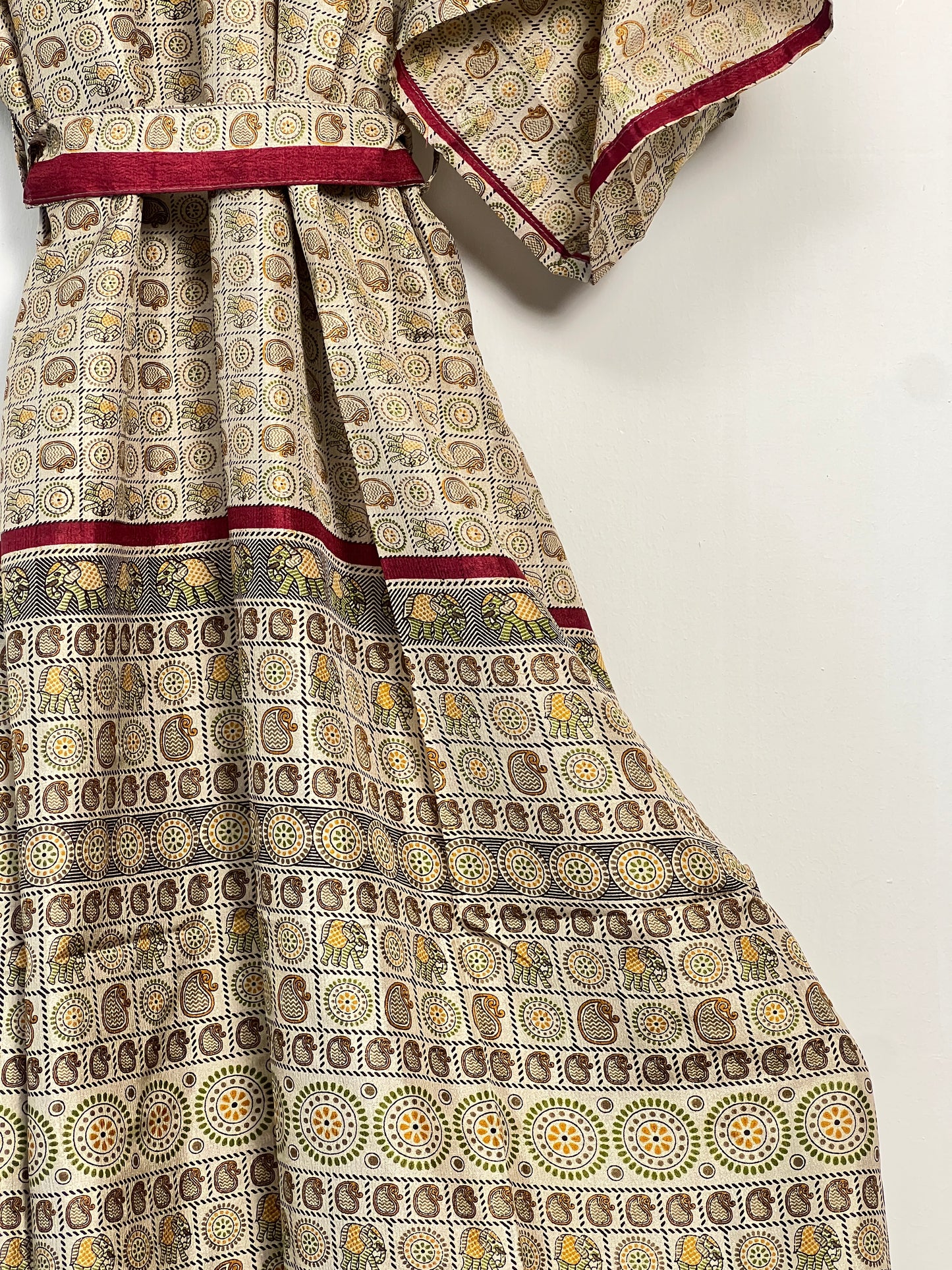 Vintage Saree Silk Kimono / Duster - Long