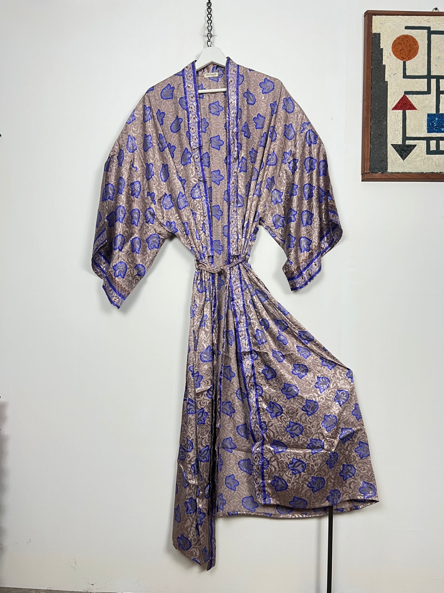 Vintage Saree Silk Kimono / Duster - Long - Wider Unisex Fit