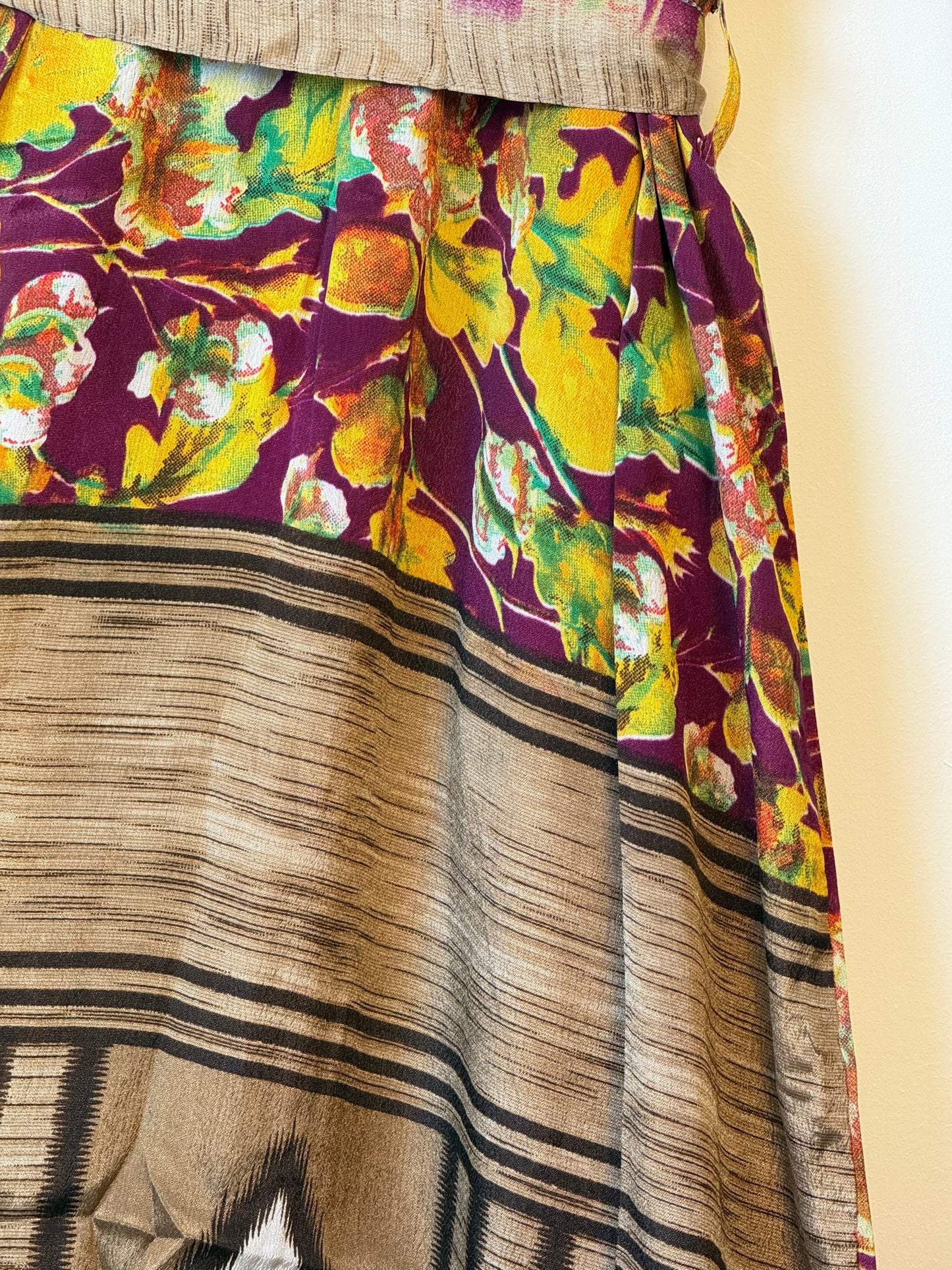 Vintage Saree Silk Kimono / Duster - Long