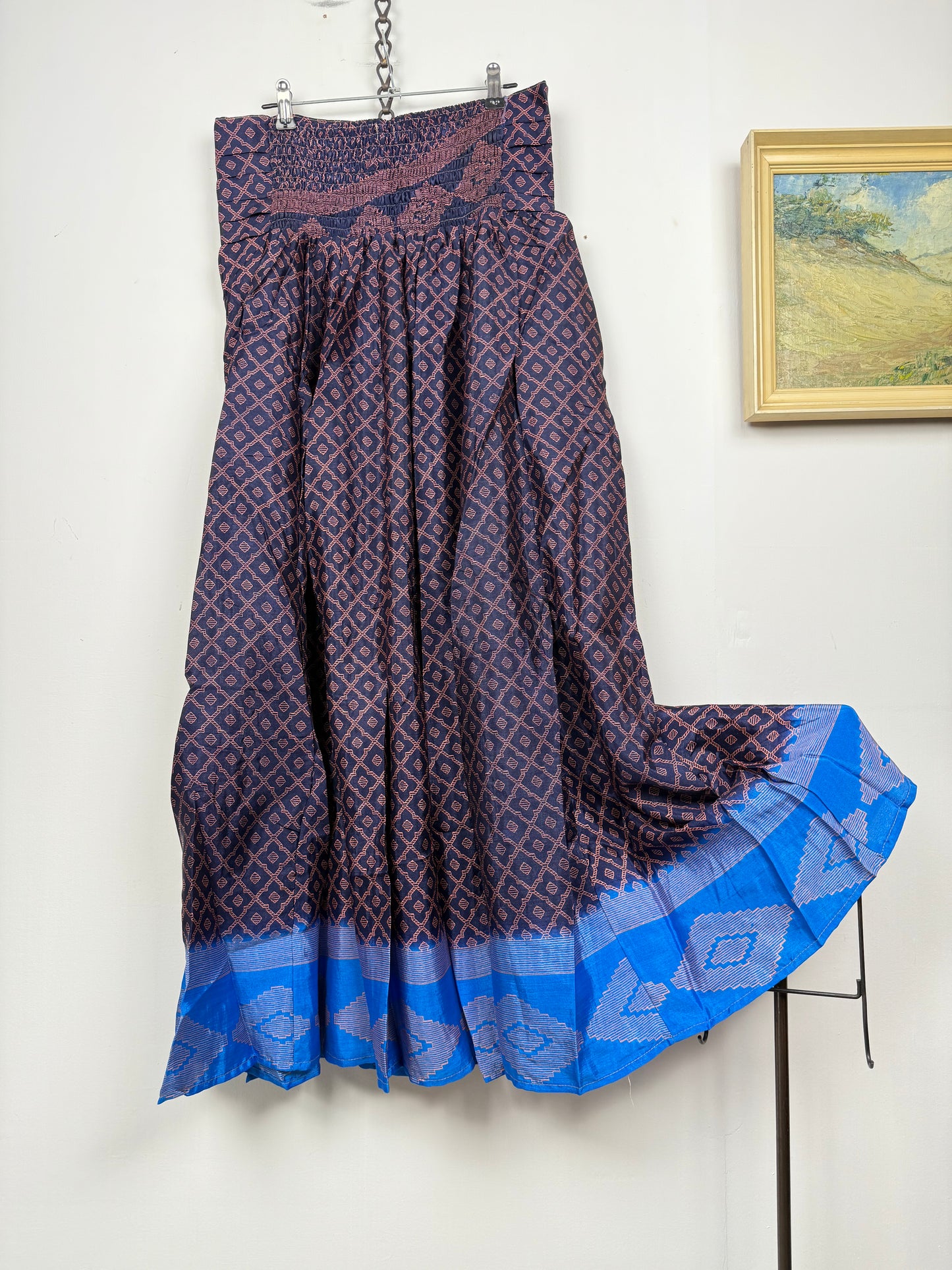Vintage Saree Silk Pleated Skirt