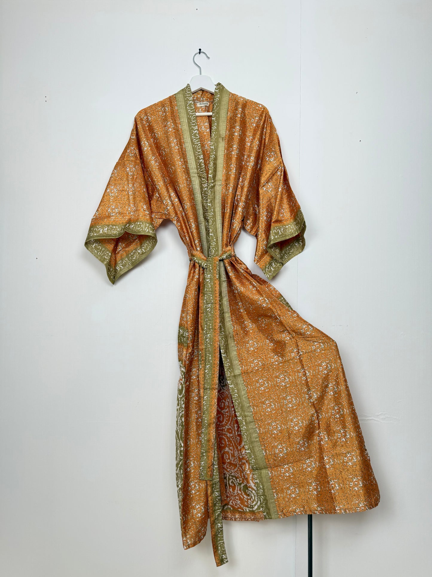 Vintage Saree Silk Kimono / Duster - Long