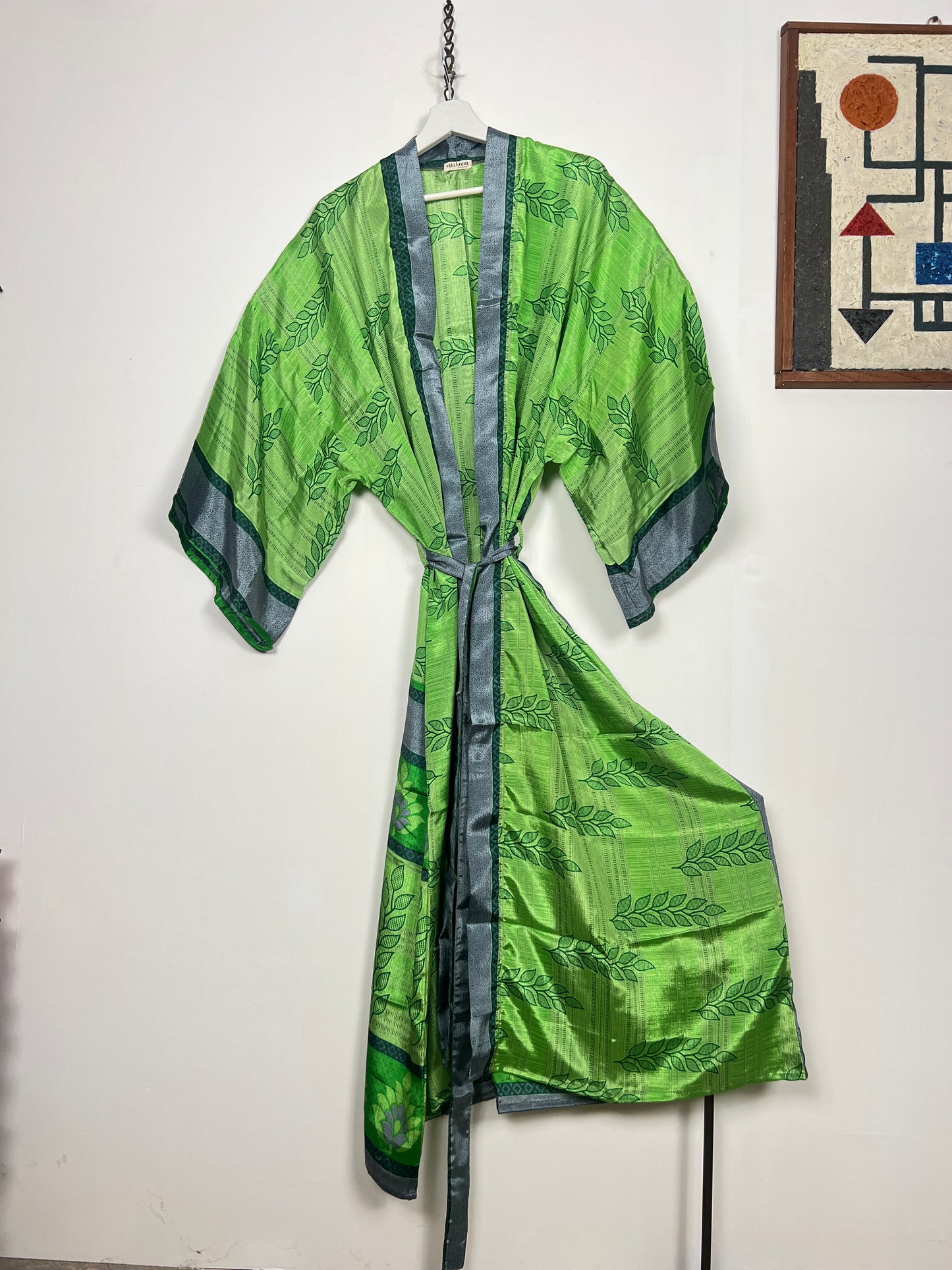 Vintage Saree Silk Kimono / Duster - Long - Wider Unisex Fit