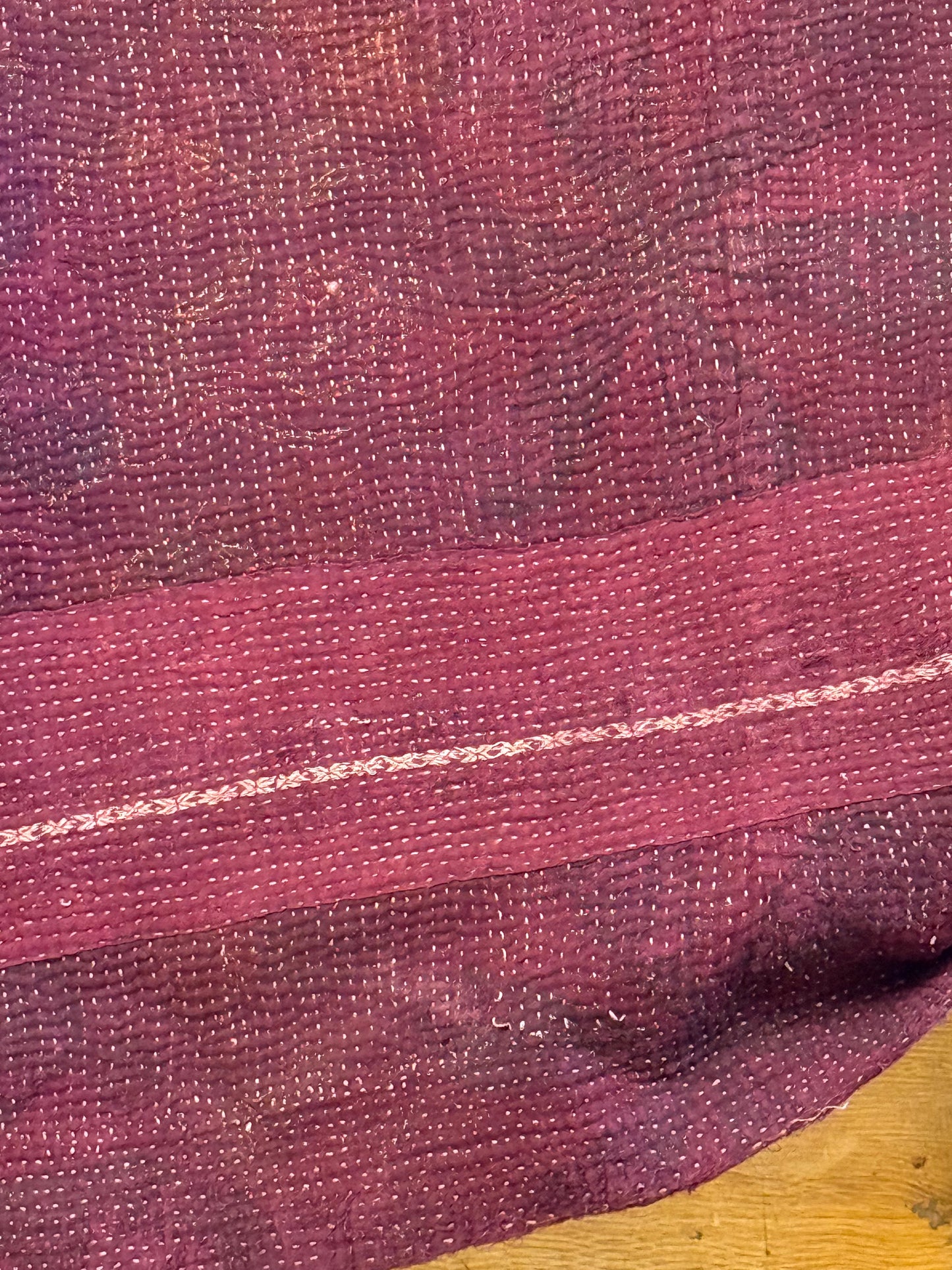 A Finestitch Kantha Quilt with Ajrakh over-print