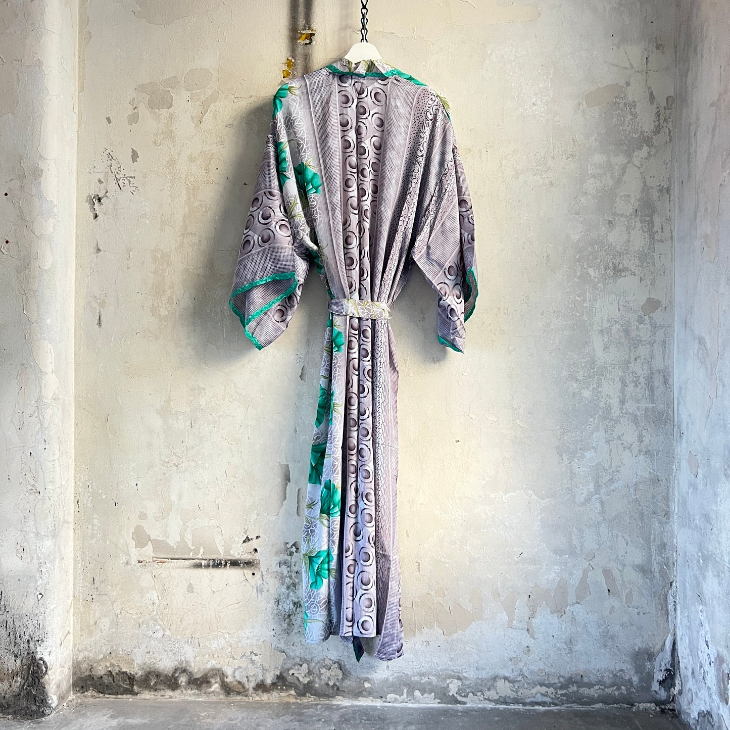 Vintage Saree Silk Kimono / Duster - Long