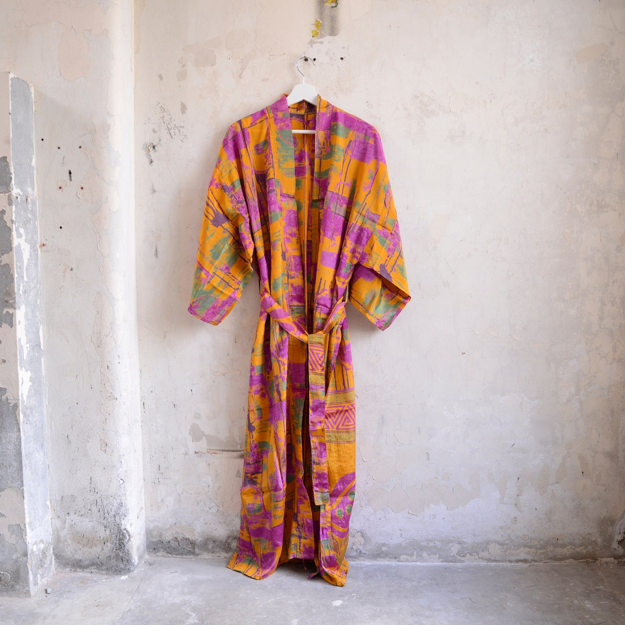 Long Vintage Silk Kimono