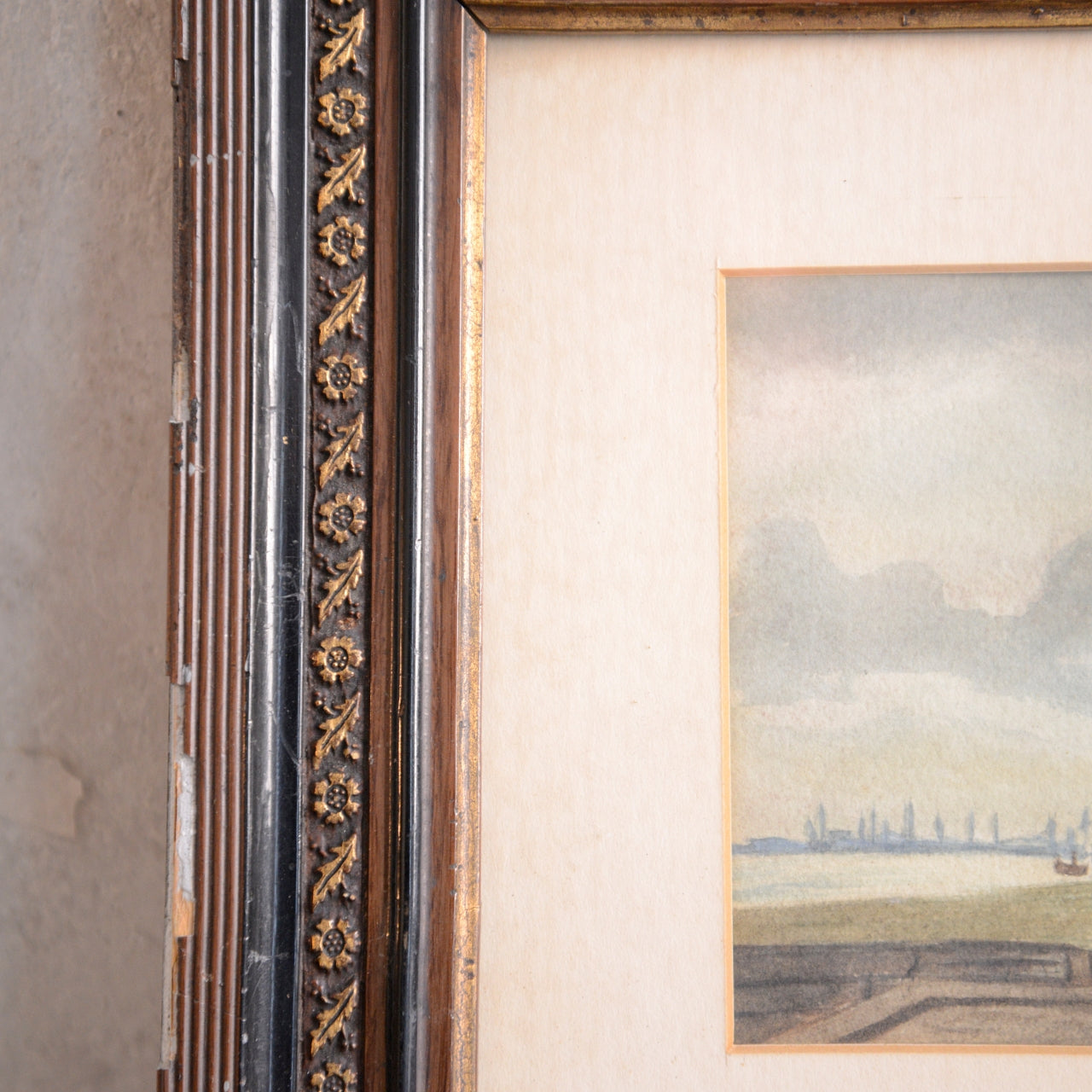 Waterfront With Red-Roofed House / Unknown Artist, (C. 19th Century)