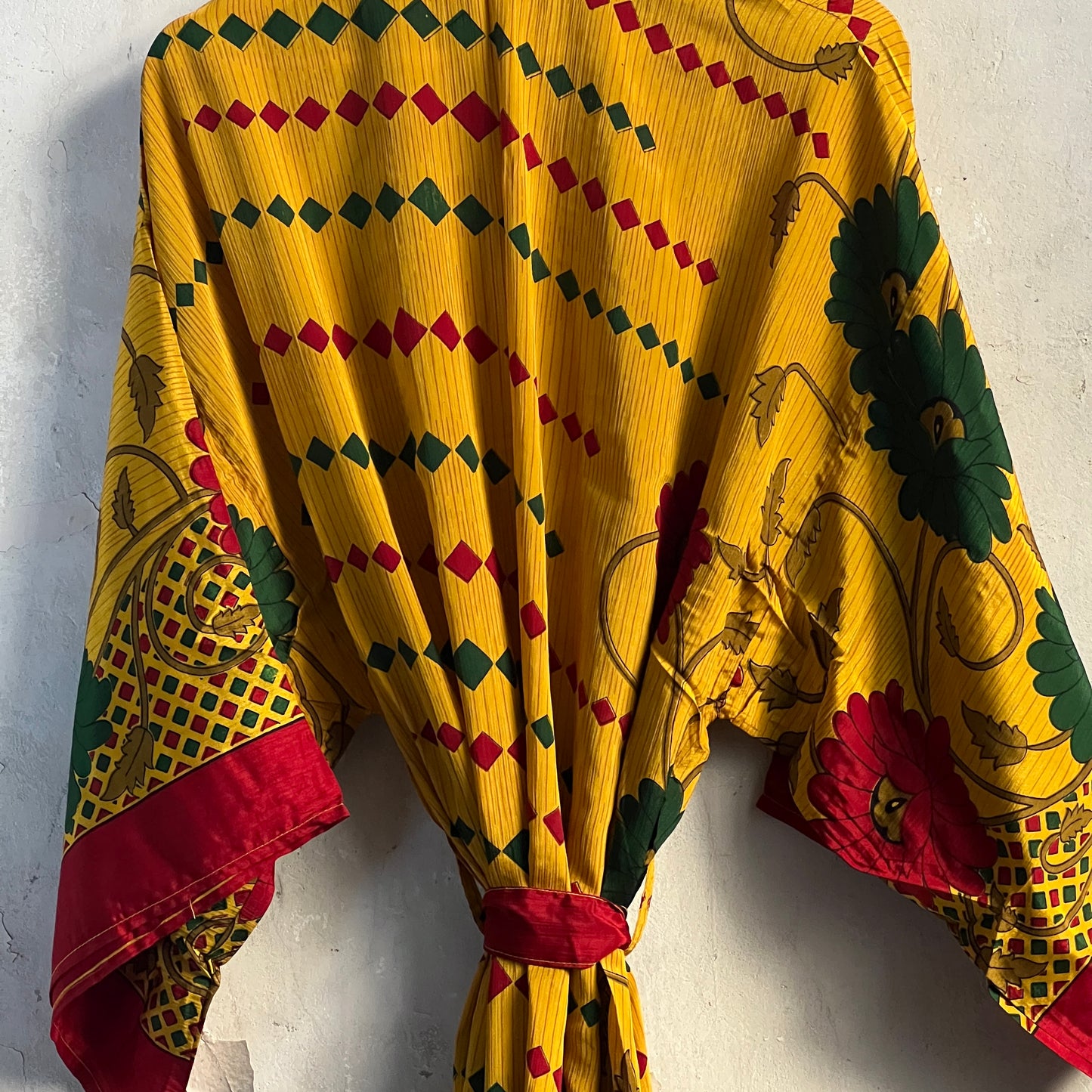 Vintage Saree Silk Kimono / Duster - Long