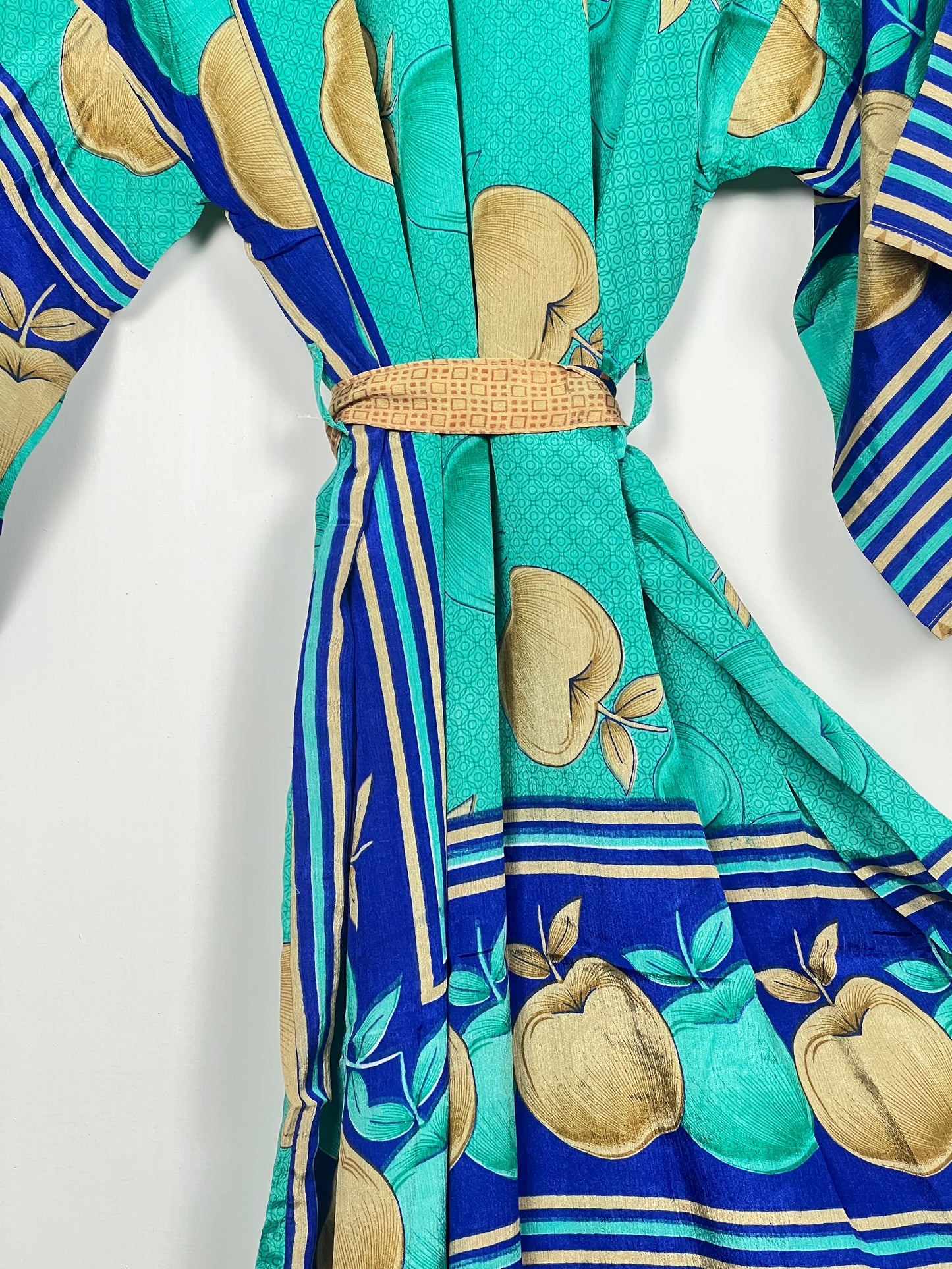 Vintage Saree Silk Kimono / Duster - Long - Wider Unisex Fit