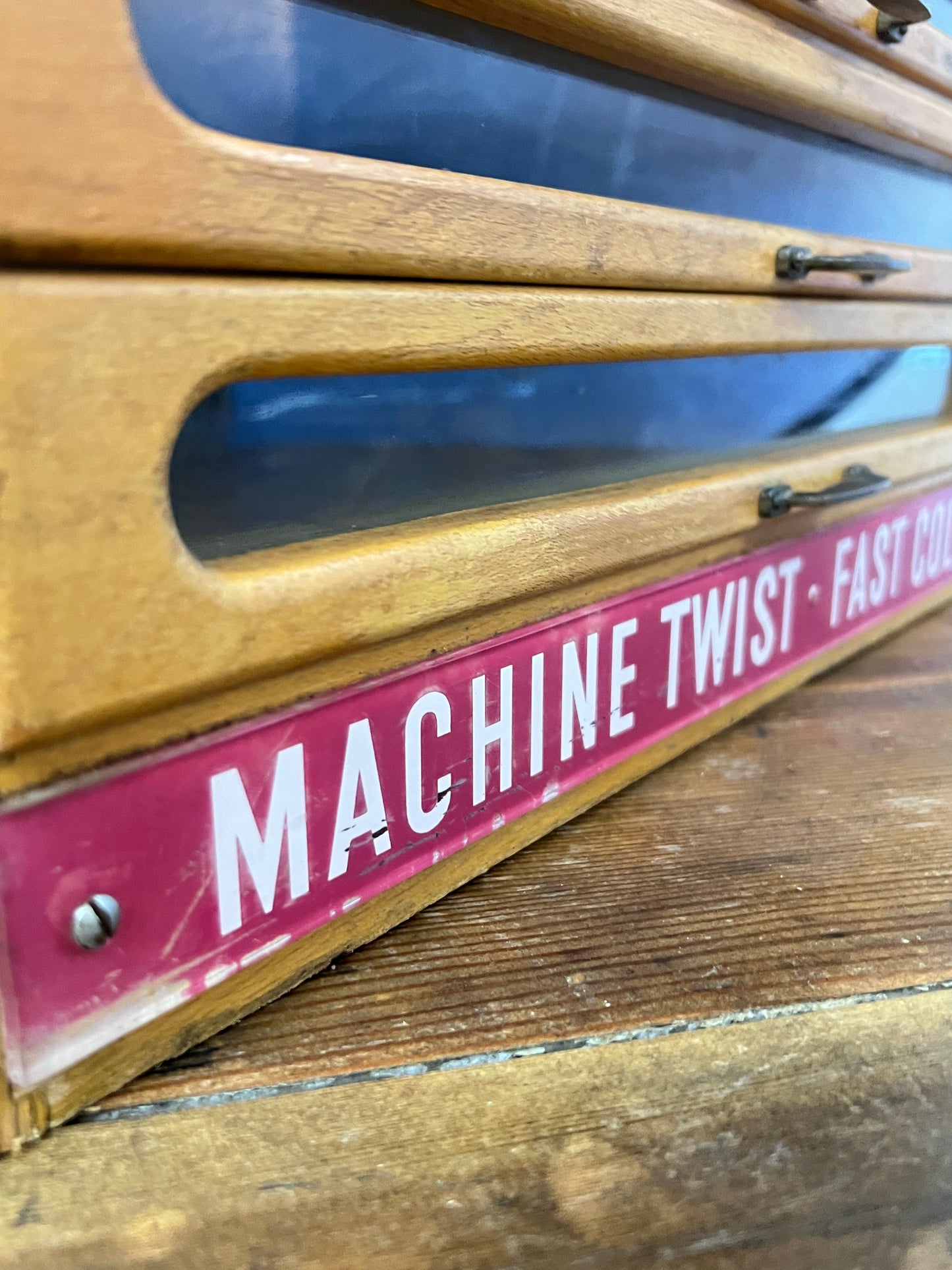 Coats Satinised Haberdashery Shop Counter Display Drawers