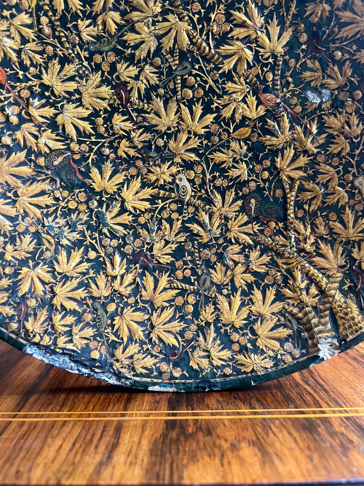 Late 19thC Kashmiri Papier-Mache Footed Dish