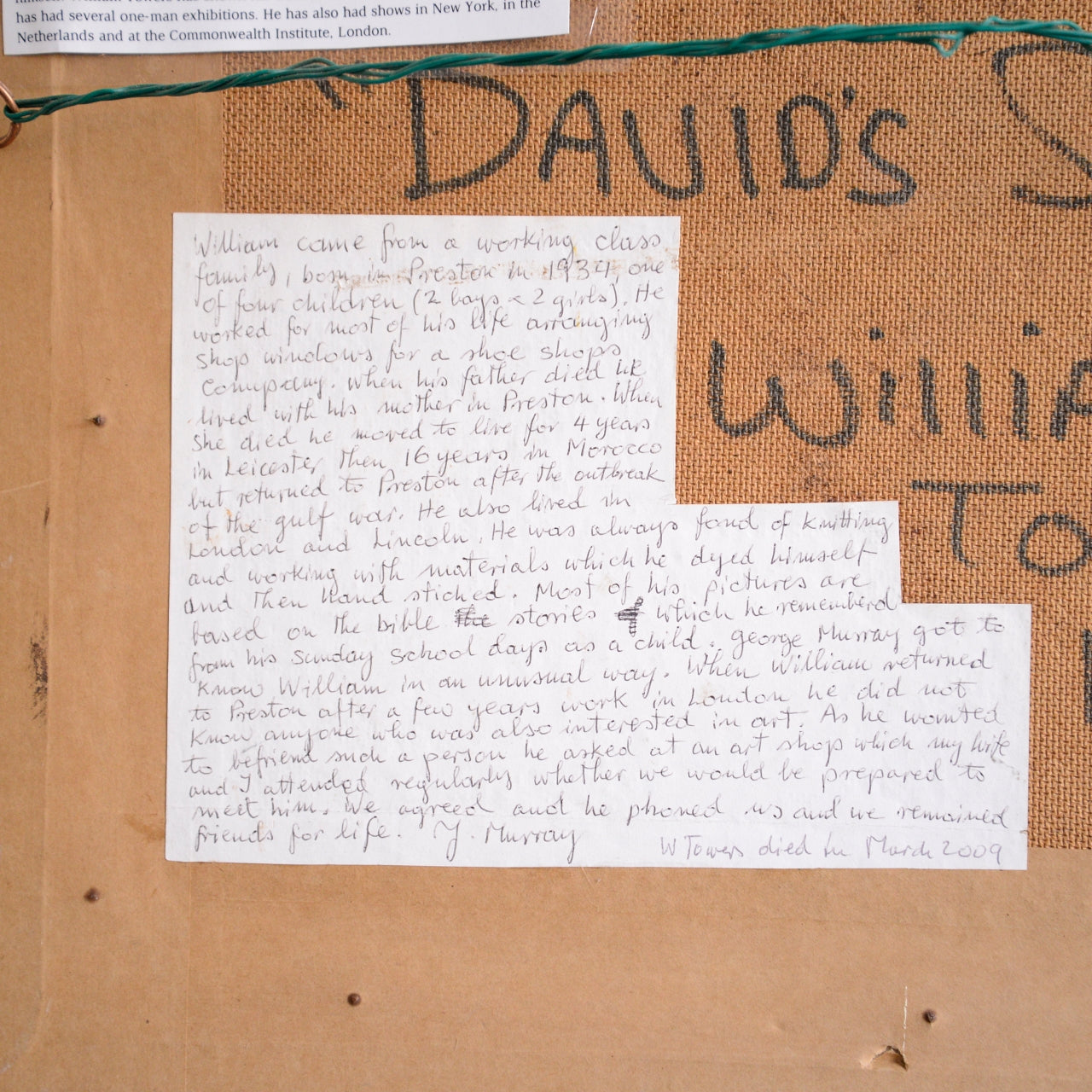 David's Song / William Towers, (1974)
