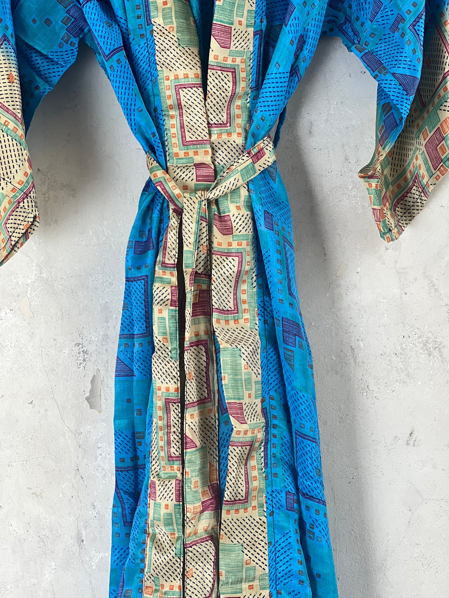 Vintage Saree Silk Kimono / Duster - Long