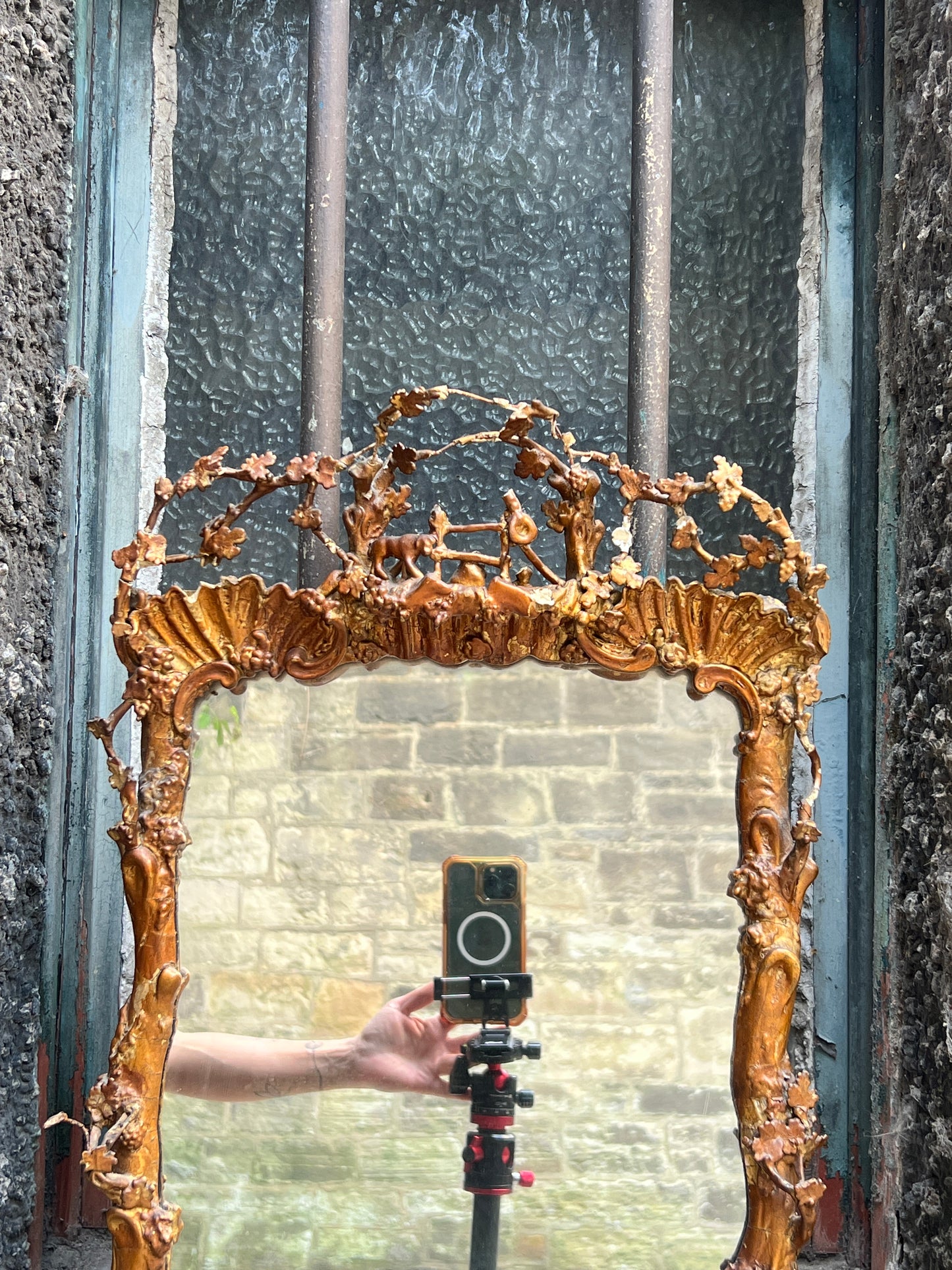 A rare George III Gilt Wood and Gesso Miniature Mantel Mirror