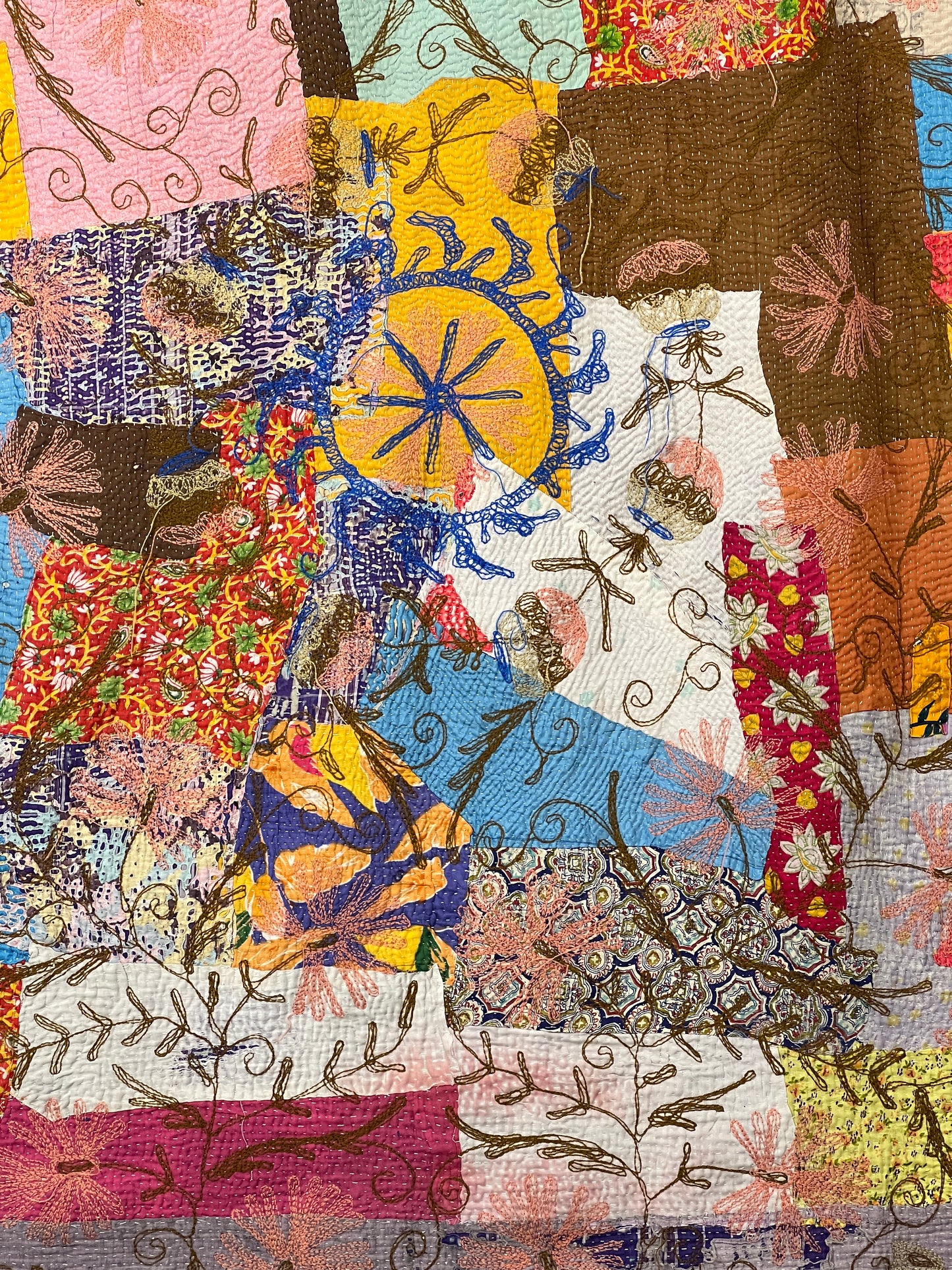 Vintage Kantha Suzani Quilt