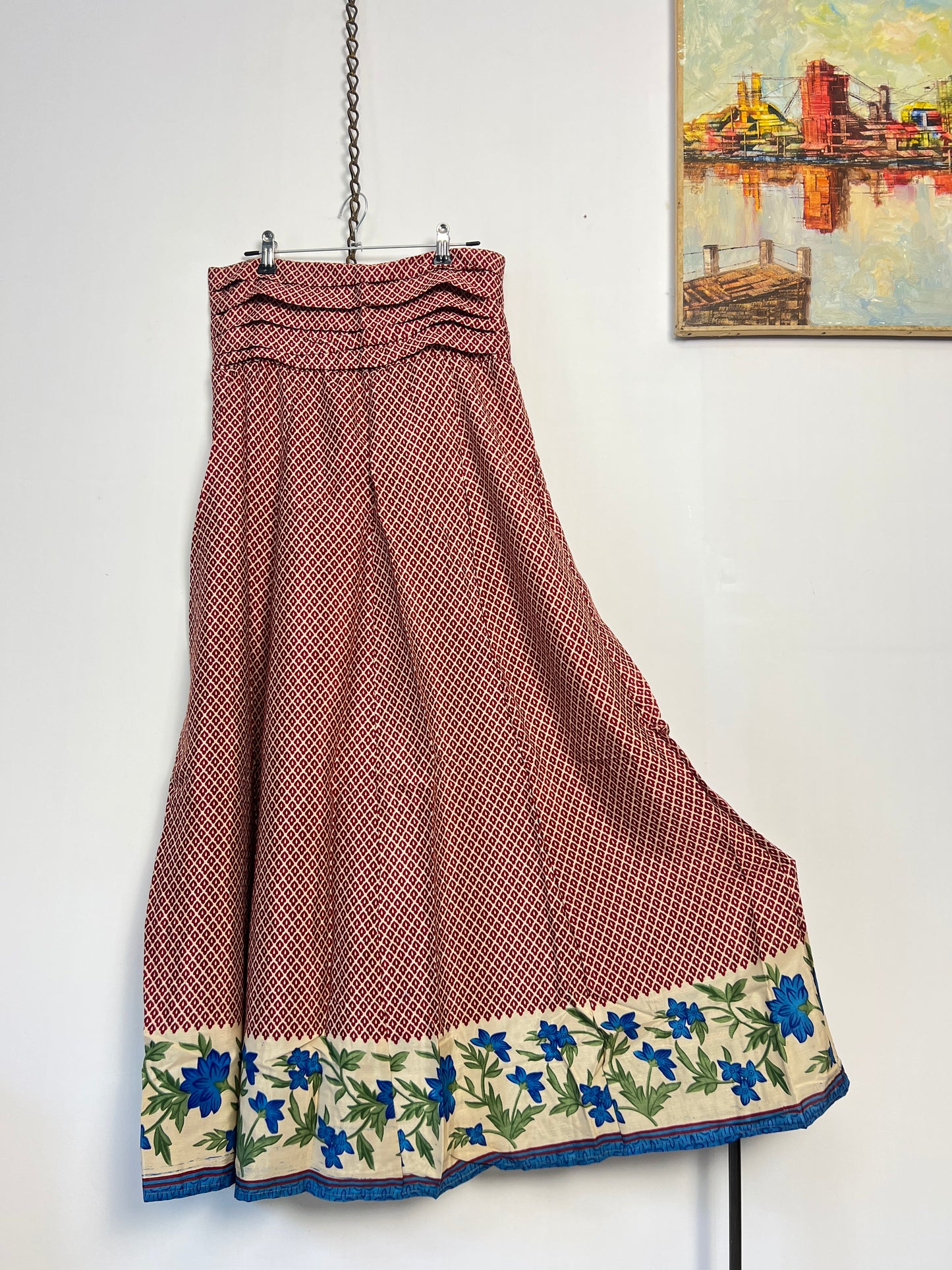 Vintage Saree Silk Pleated Skirt