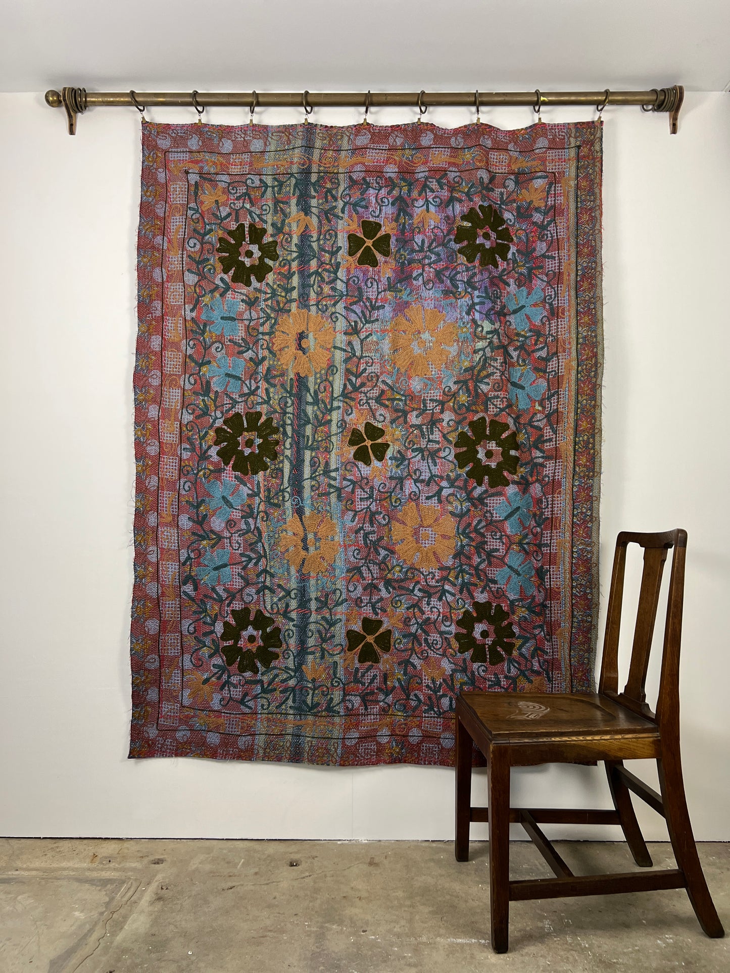 Vintage Kantha Suzani Quilt