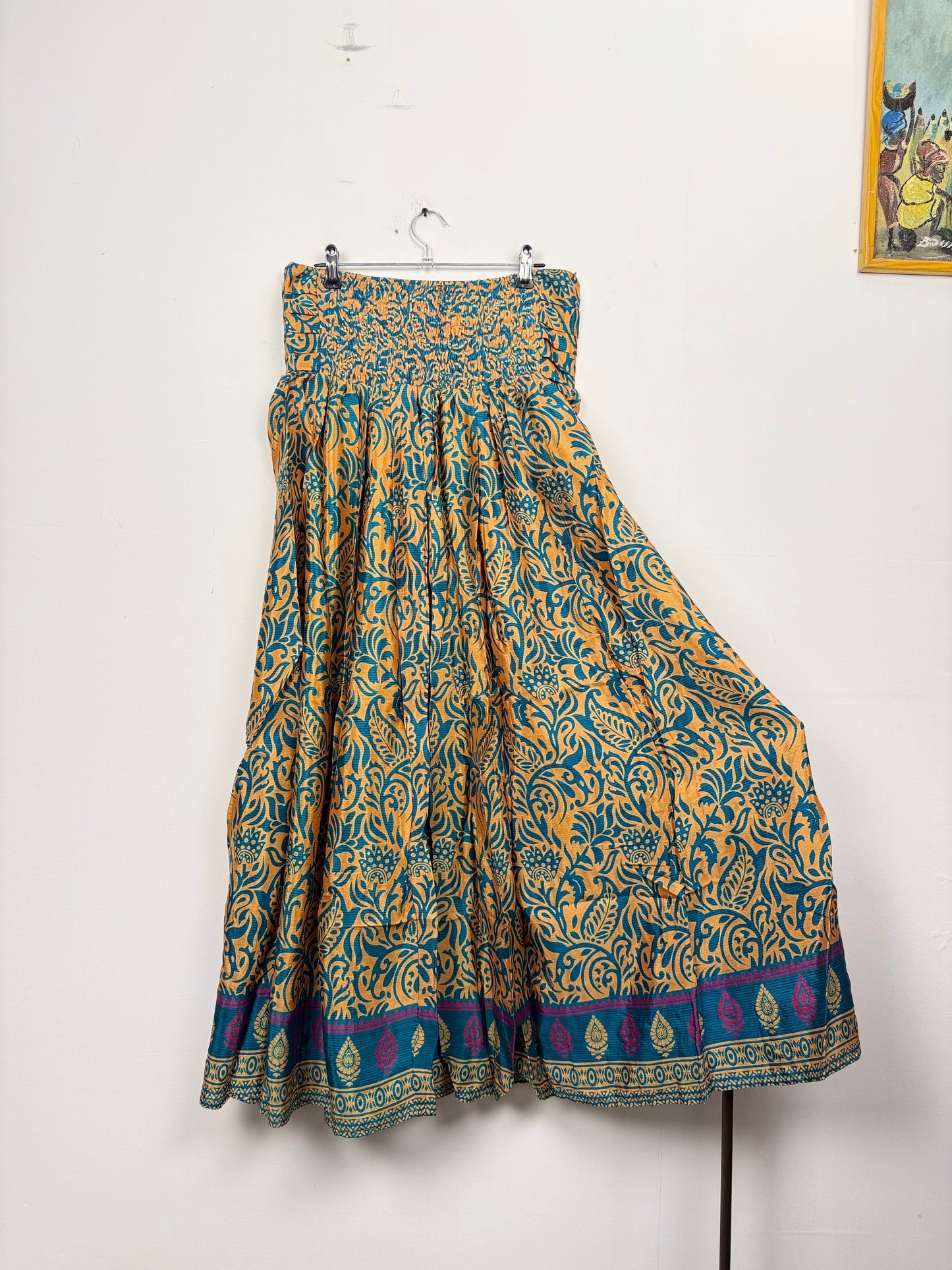 Vintage Saree Silk Pleated Skirt
