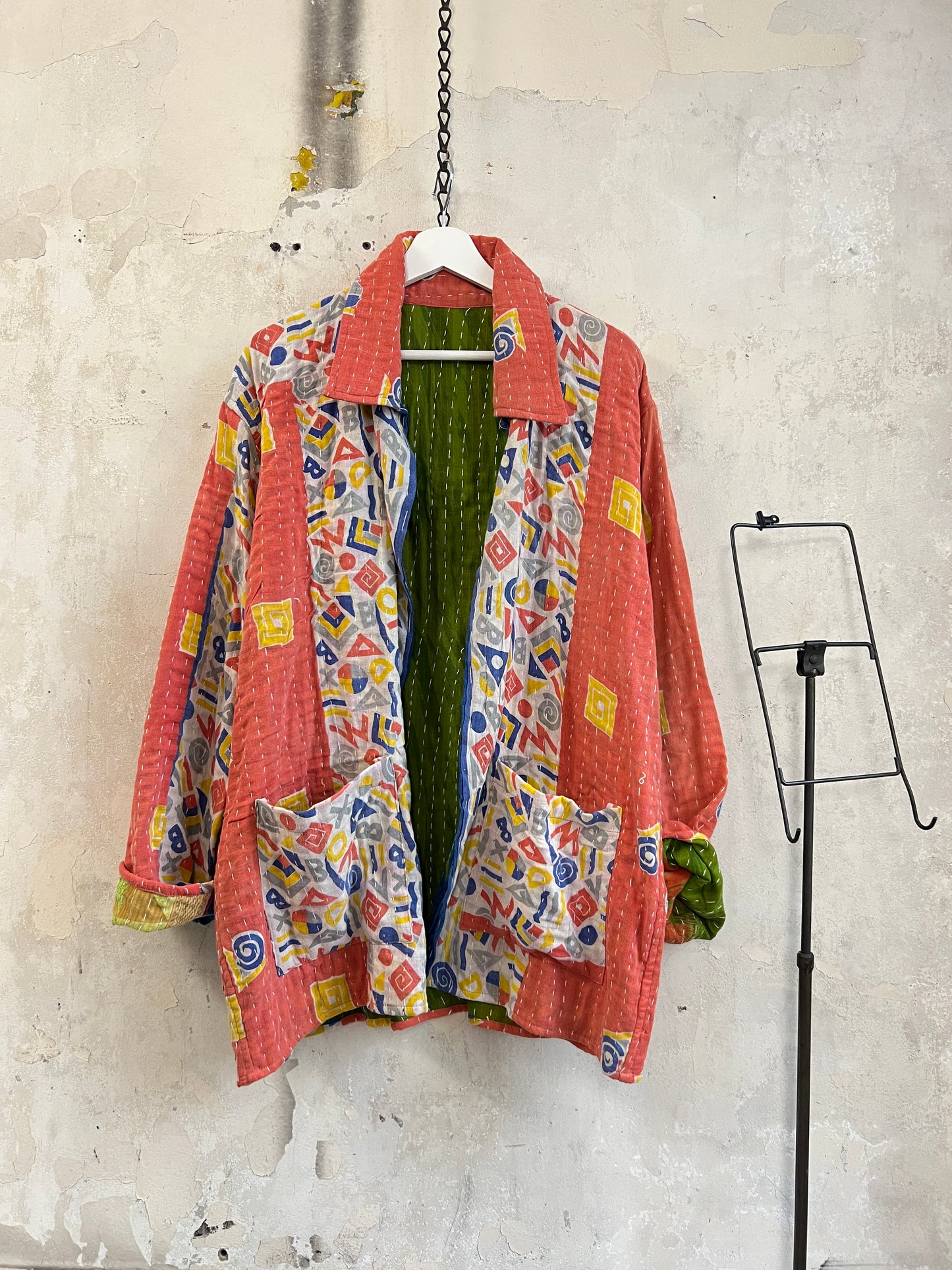 Vintage Cotton Kantha Reversible Jacket ~ No 14