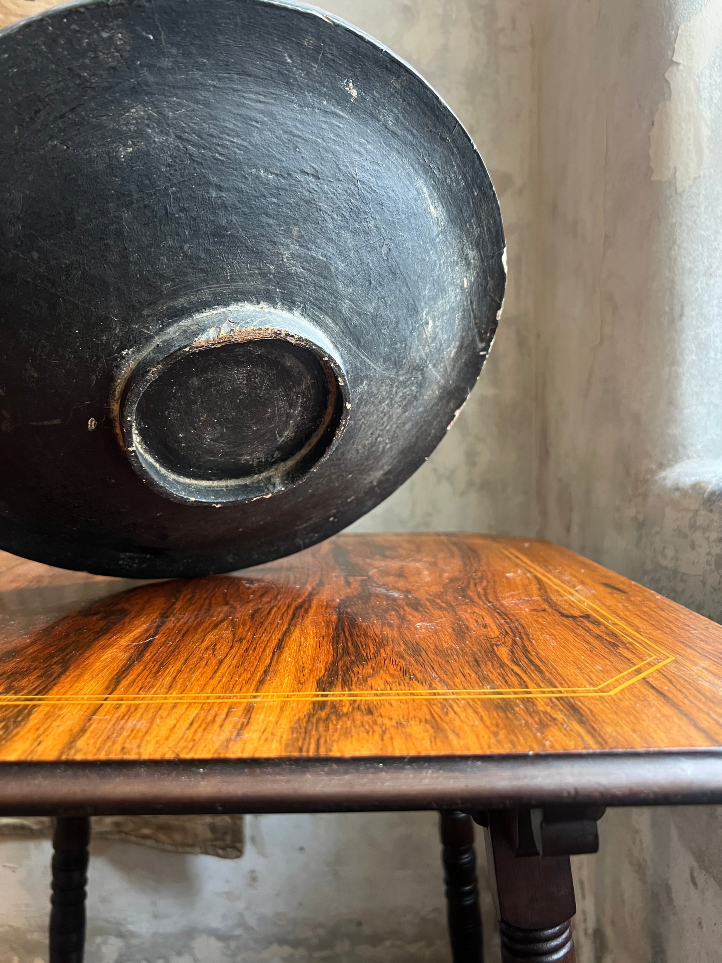 Late 19thC Kashmiri Papier-Mache Footed Dish