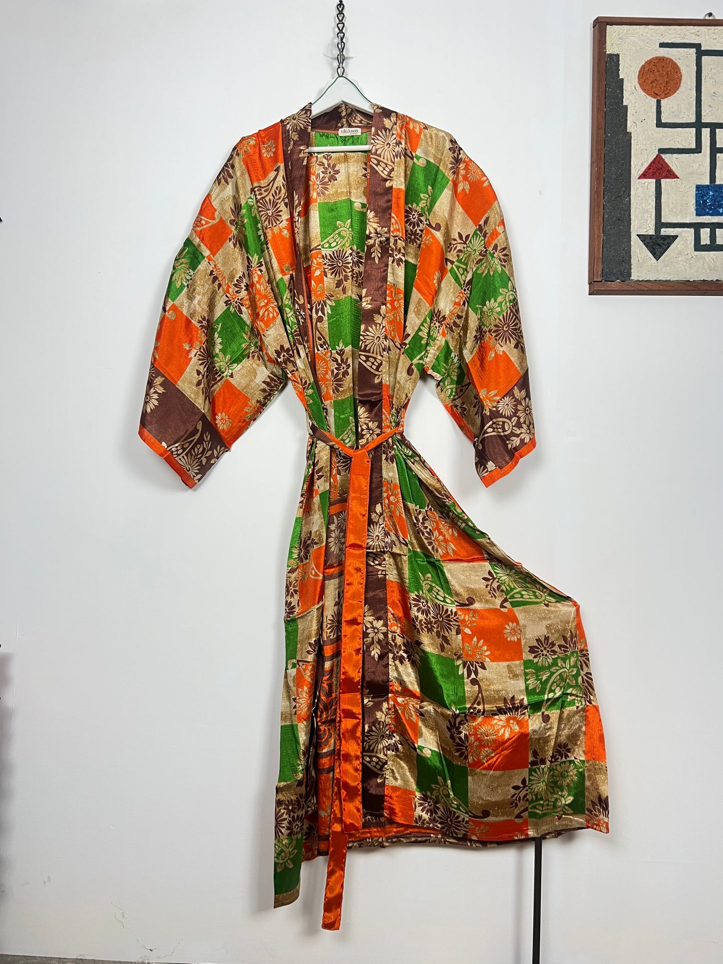 Vintage Saree Silk Kimono / Duster - Long - Wider Unisex Fit