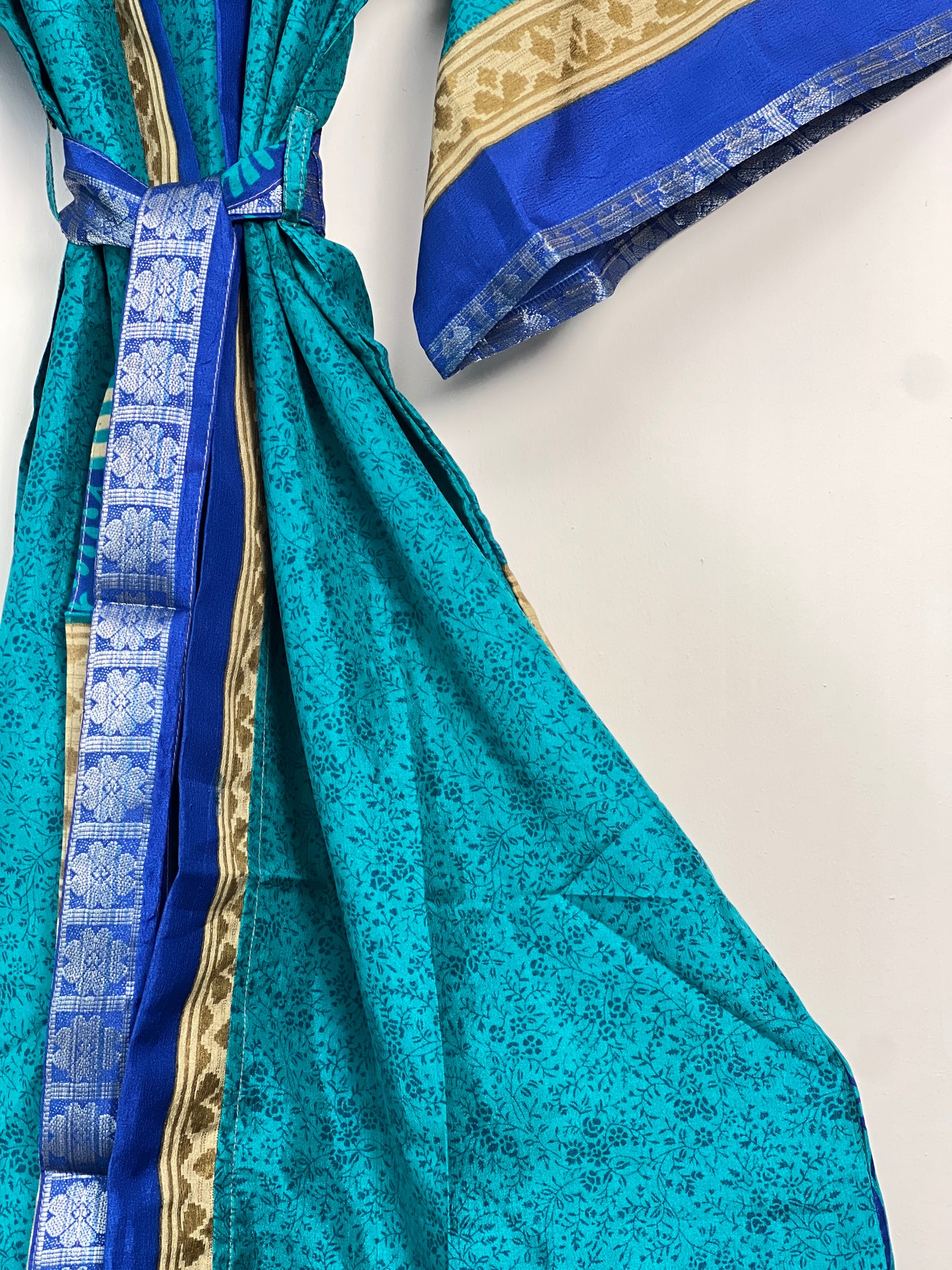 Vintage Saree Silk Kimono / Duster - Long
