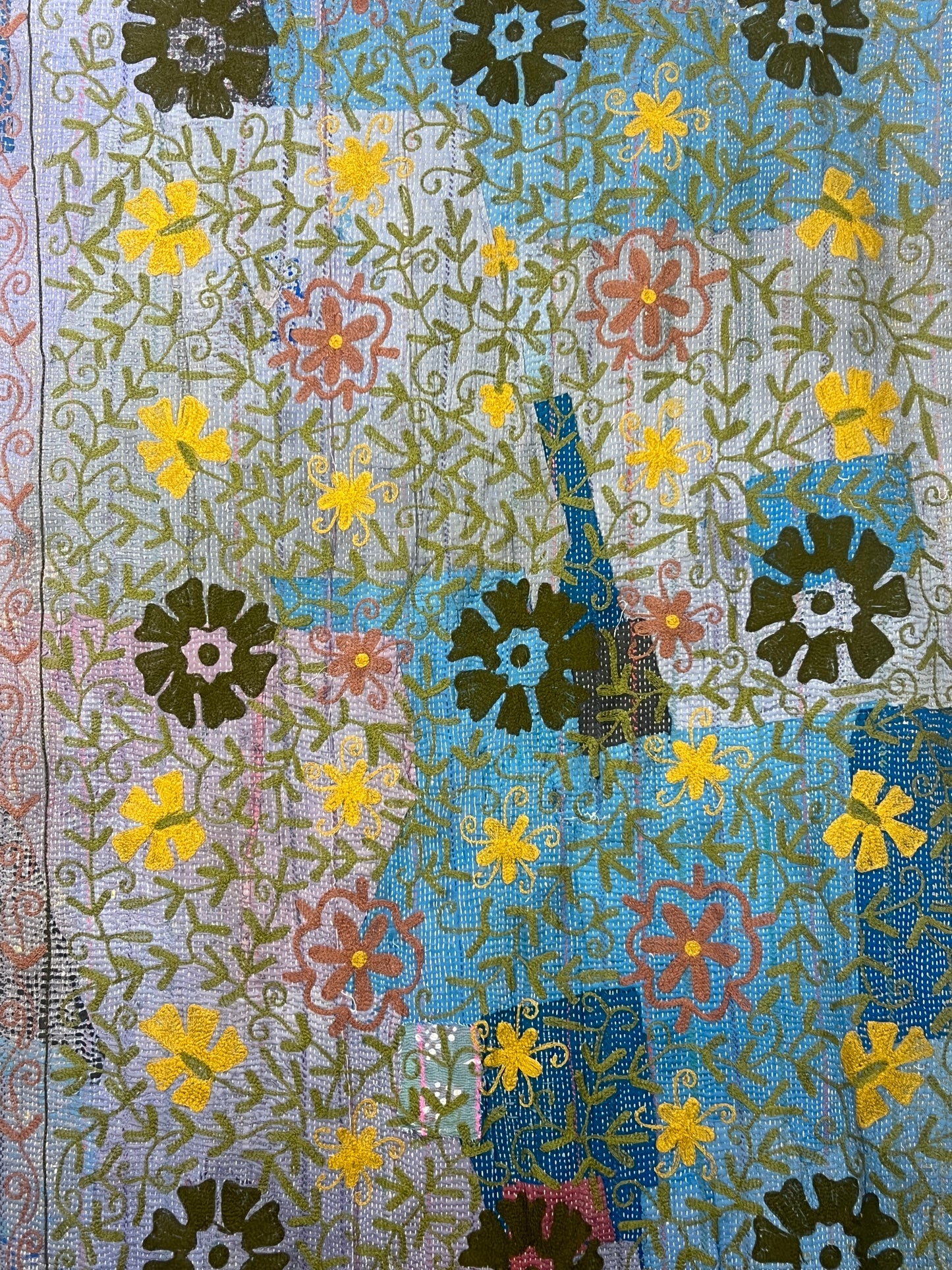 Vintage Kantha Suzani Quilt