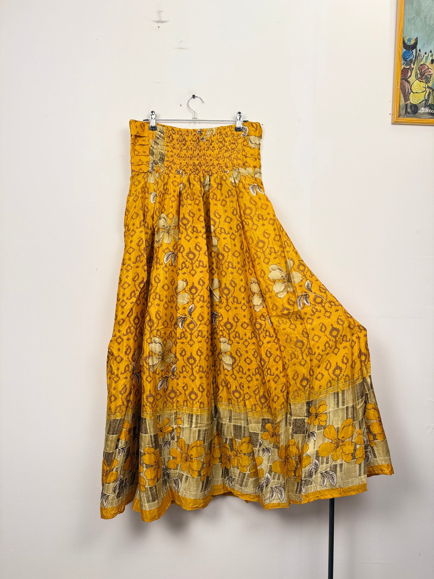 Vintage Saree Silk Pleated Skirt