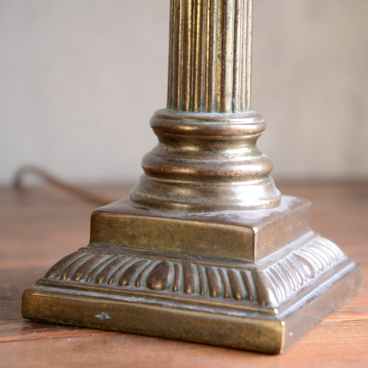 Brass Fluted Corinthian Column Table Lamp
