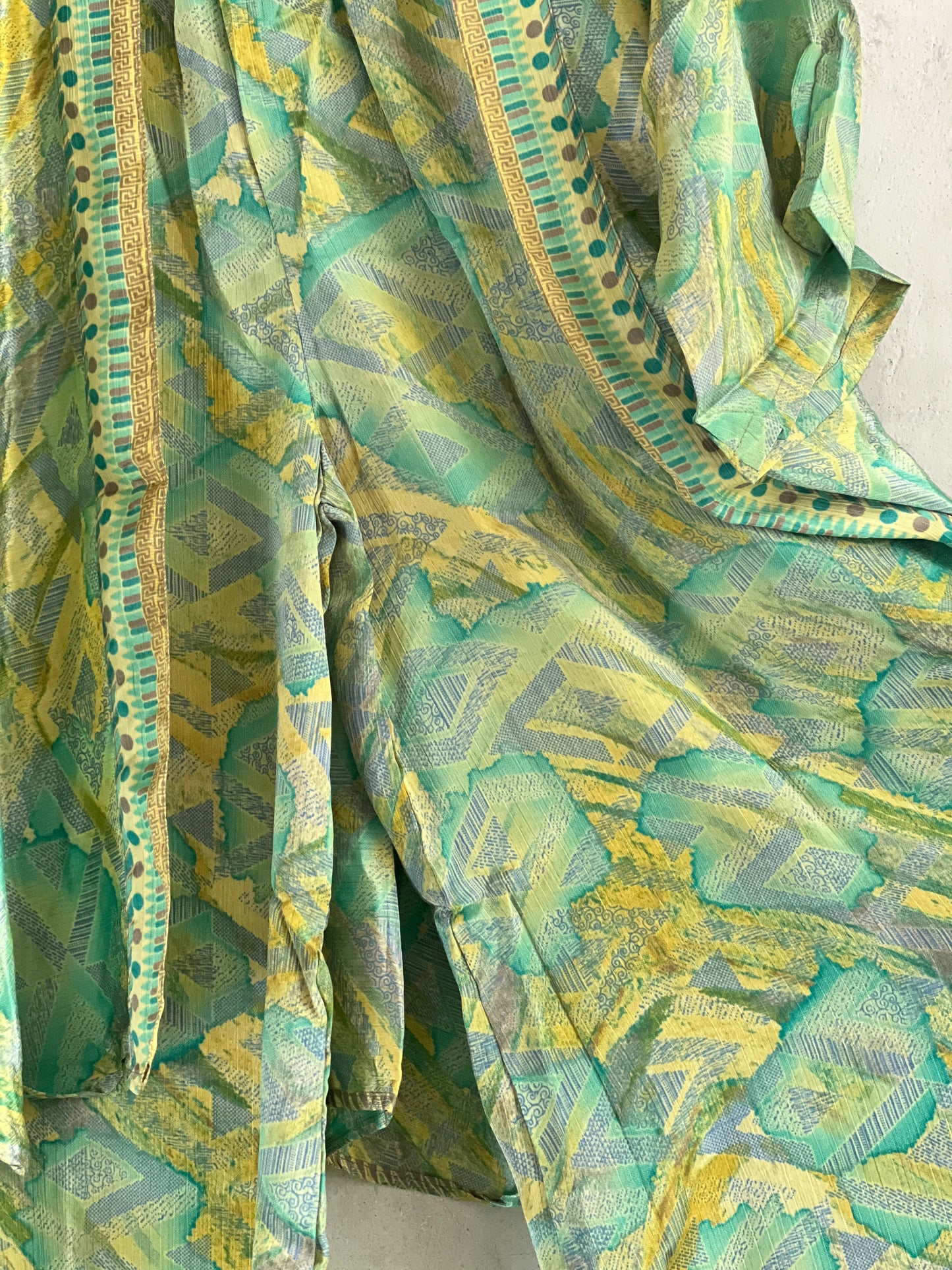 Vintage Saree Silk Trousers & Shirt Co-ordinated Set