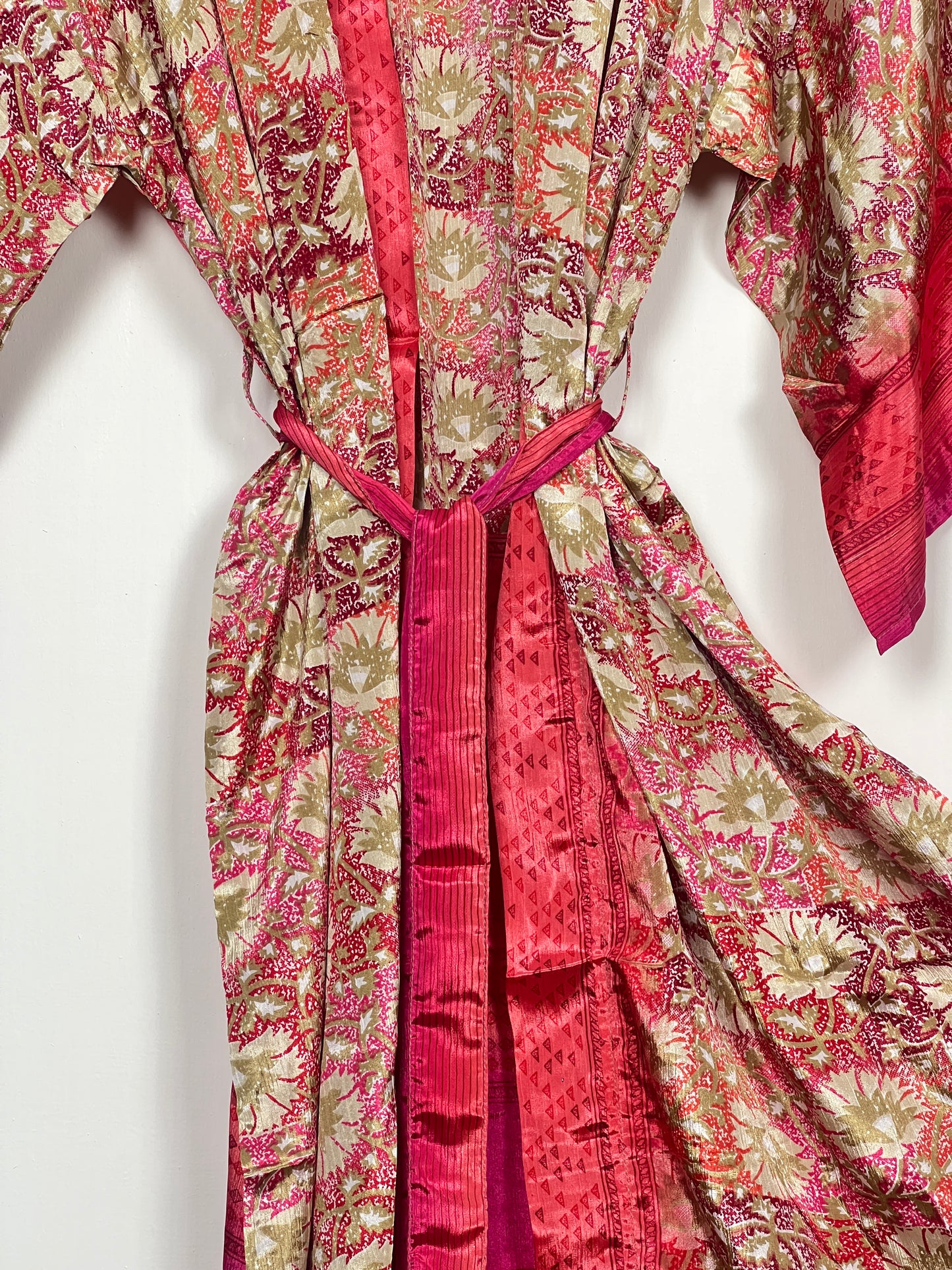 Vintage Saree Silk Kimono / Duster - Long - Wider Unisex Fit