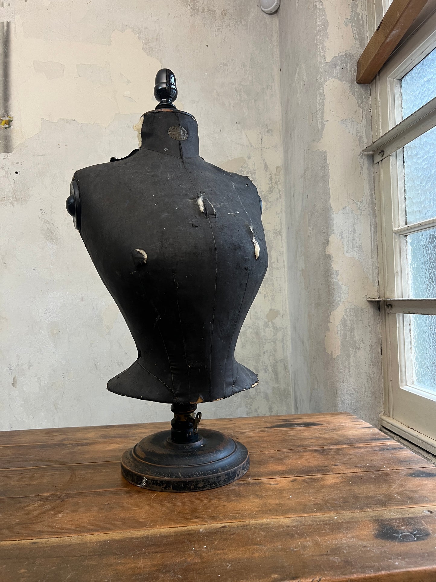 19thC Wasp Waist Mannequin - Edinburgh Brass Label