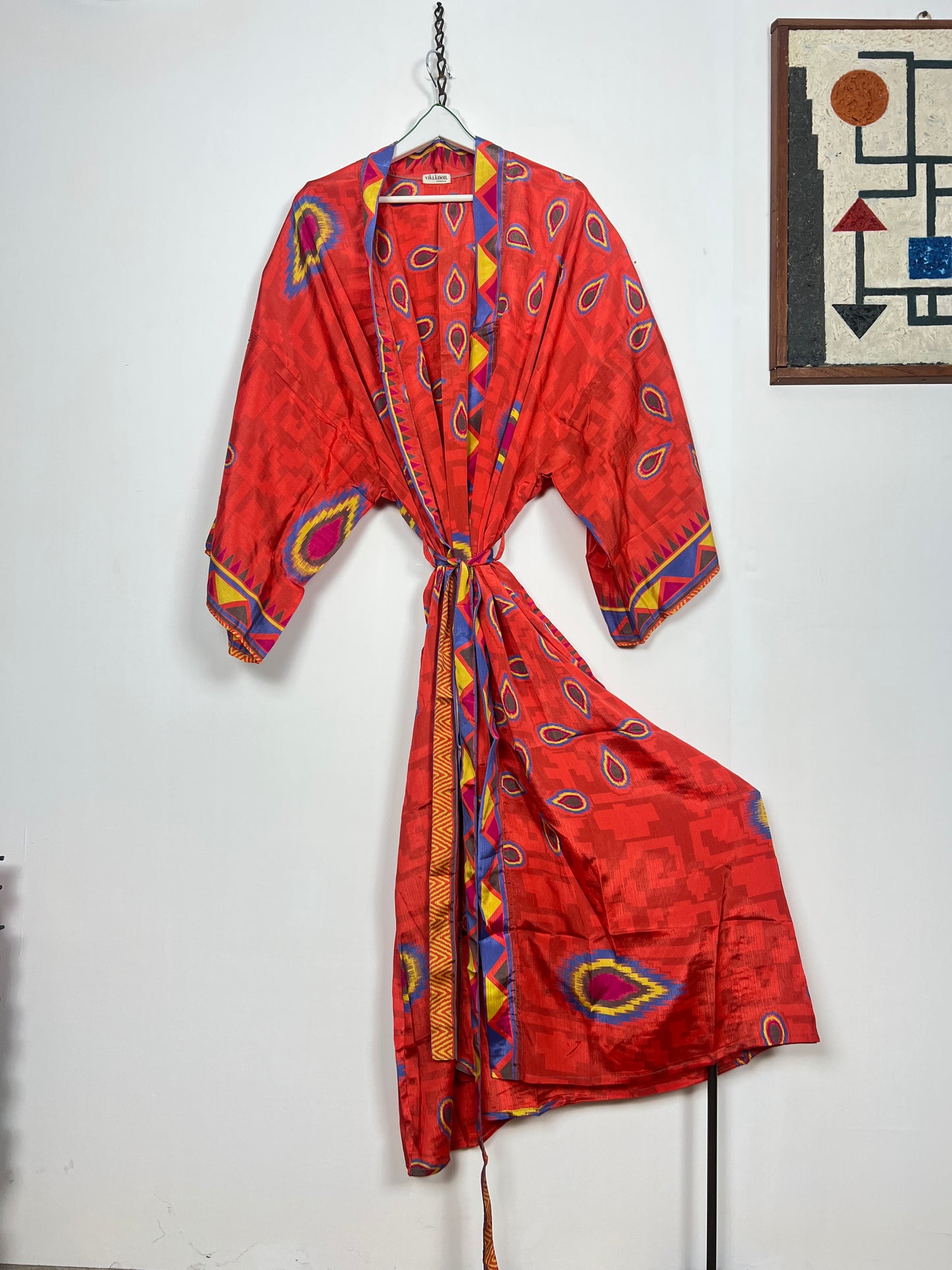 Vintage Saree Silk Kimono / Duster - Long - Wider Unisex Fit