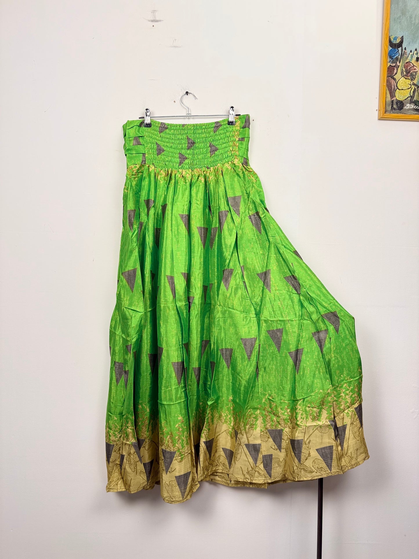 Vintage Saree Silk Pleated Skirt