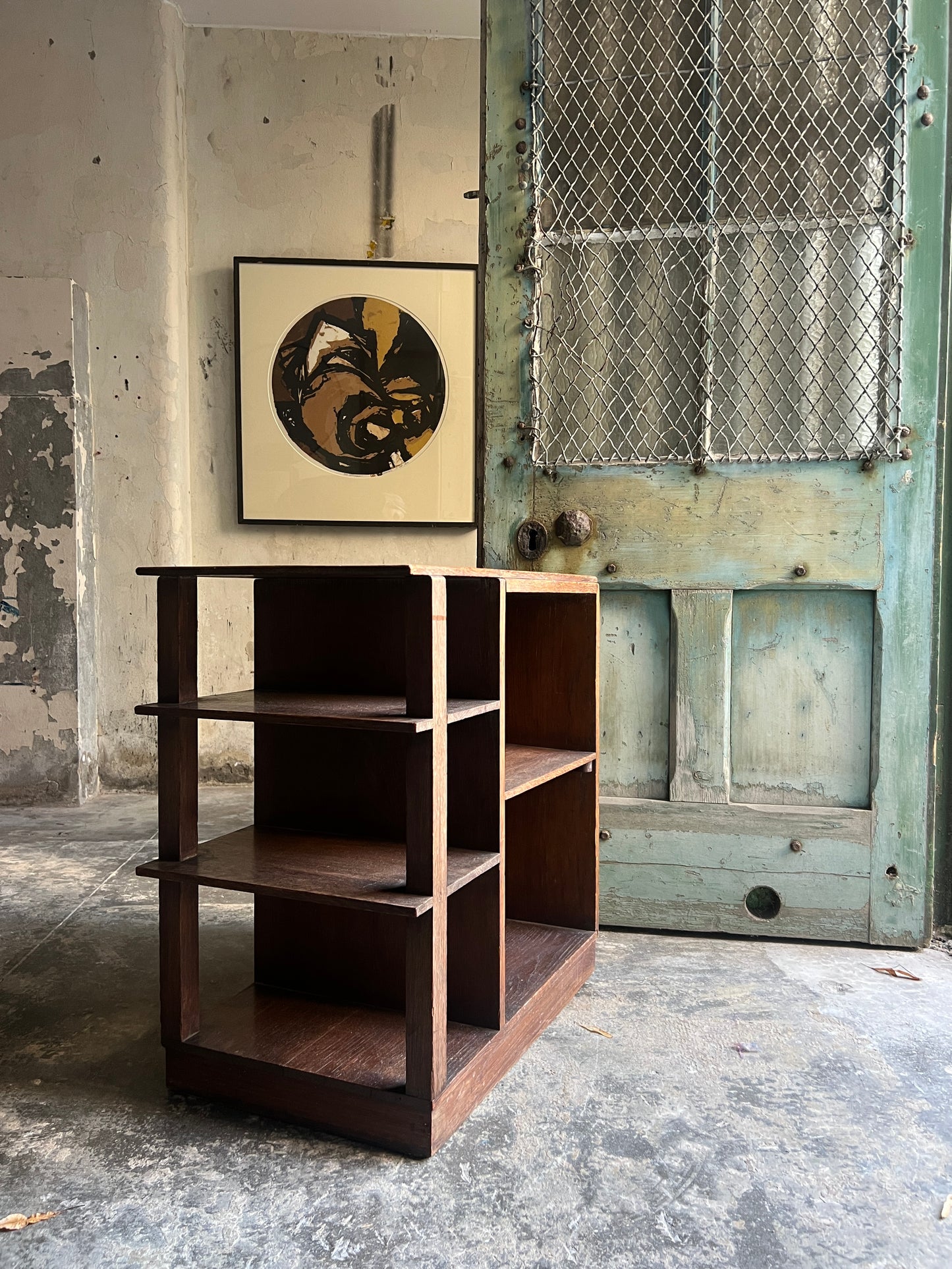 English Three Sided Modernist Compact Bookcase ~ 1930’s