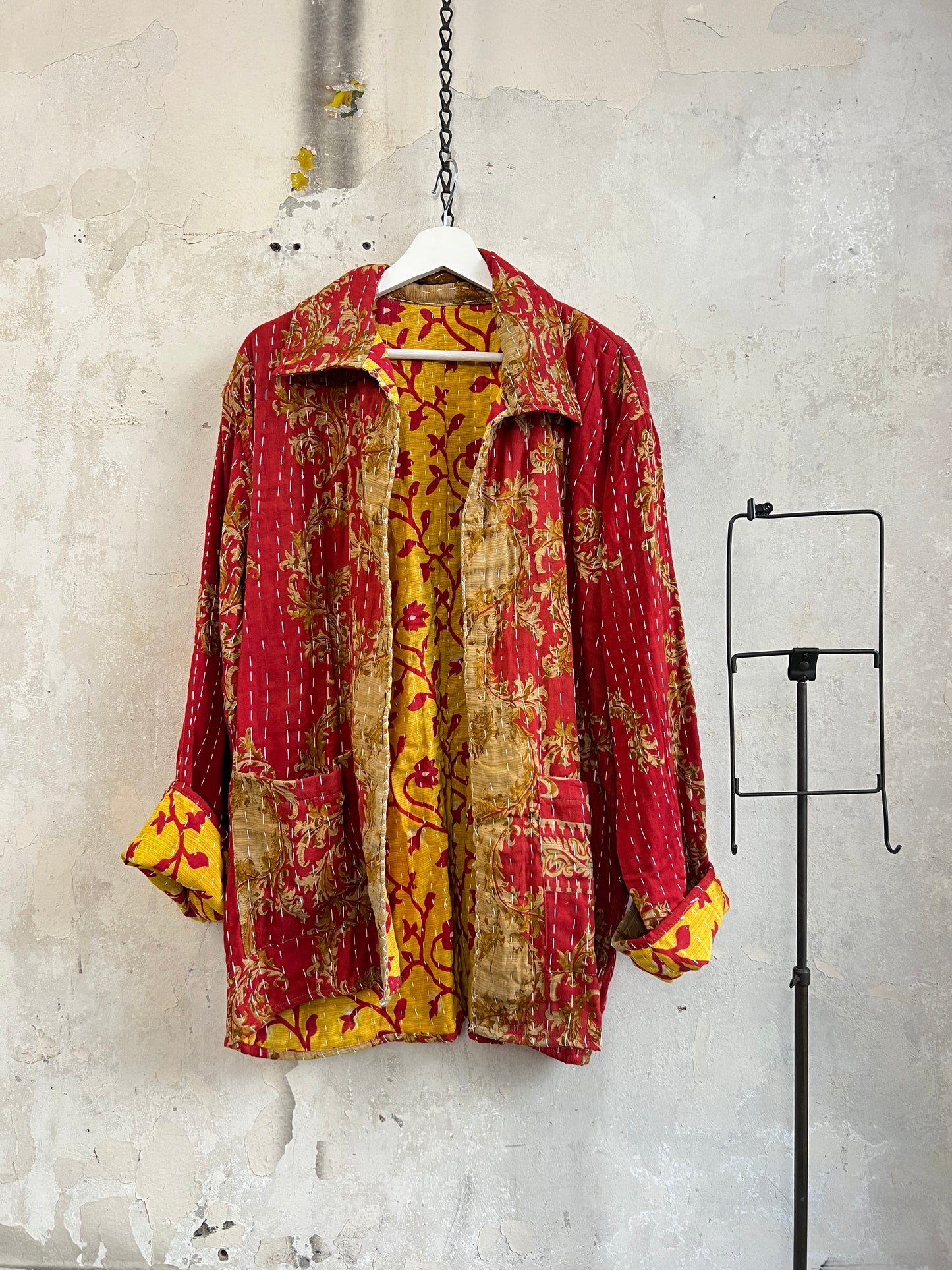 Vintage Cotton Kantha Reversible Jacket ~ No 7