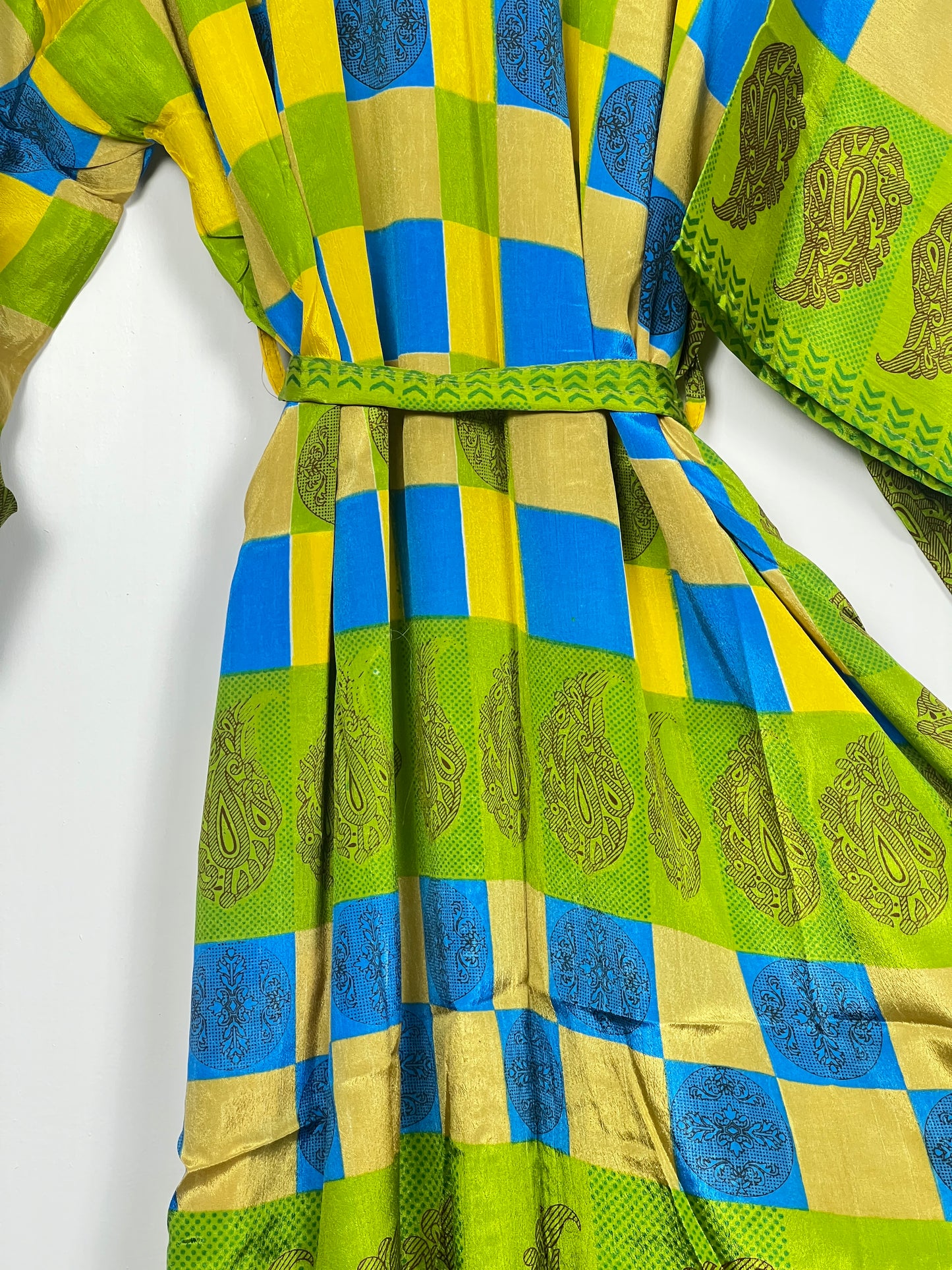 Vintage Saree Silk Kimono / Duster - Long - Wider Unisex Fit