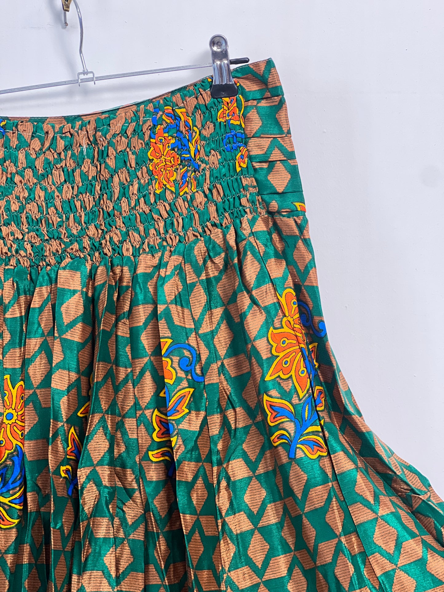 Vintage Saree Silk Pleated Skirt
