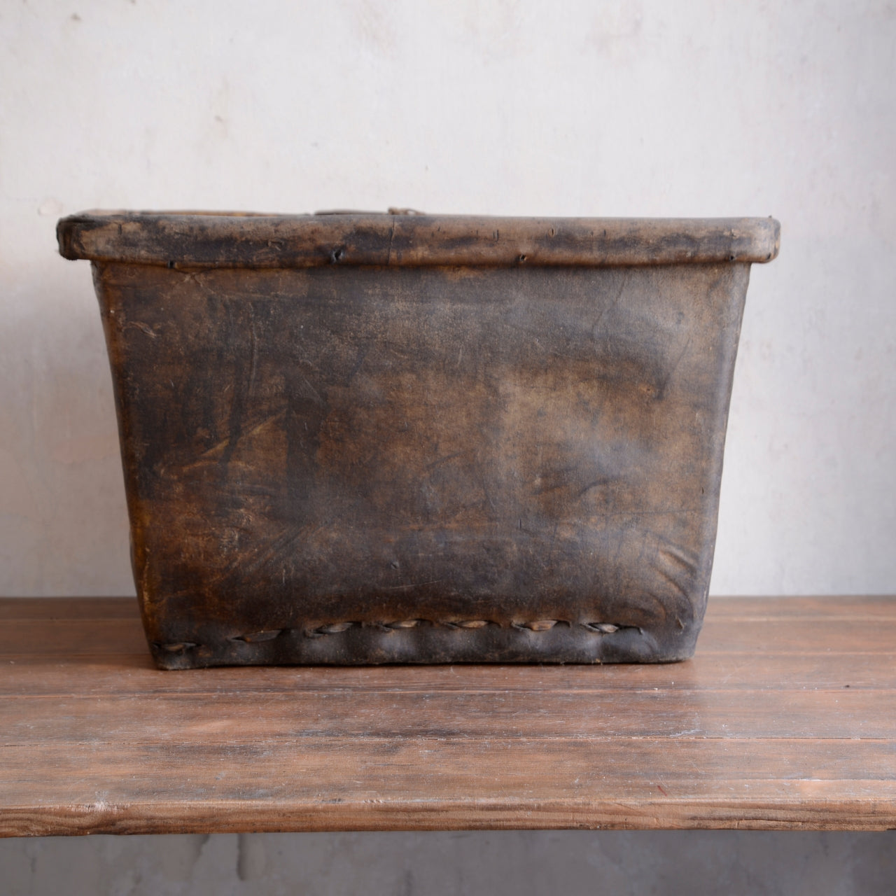 19th Century Buffalo Rawhide Mill Bucket - No 40