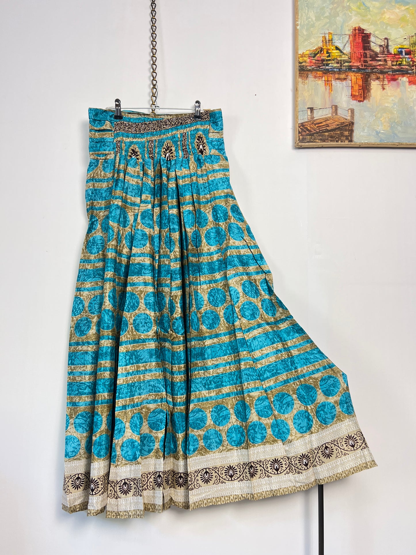 Vintage Saree Silk Pleated Skirt