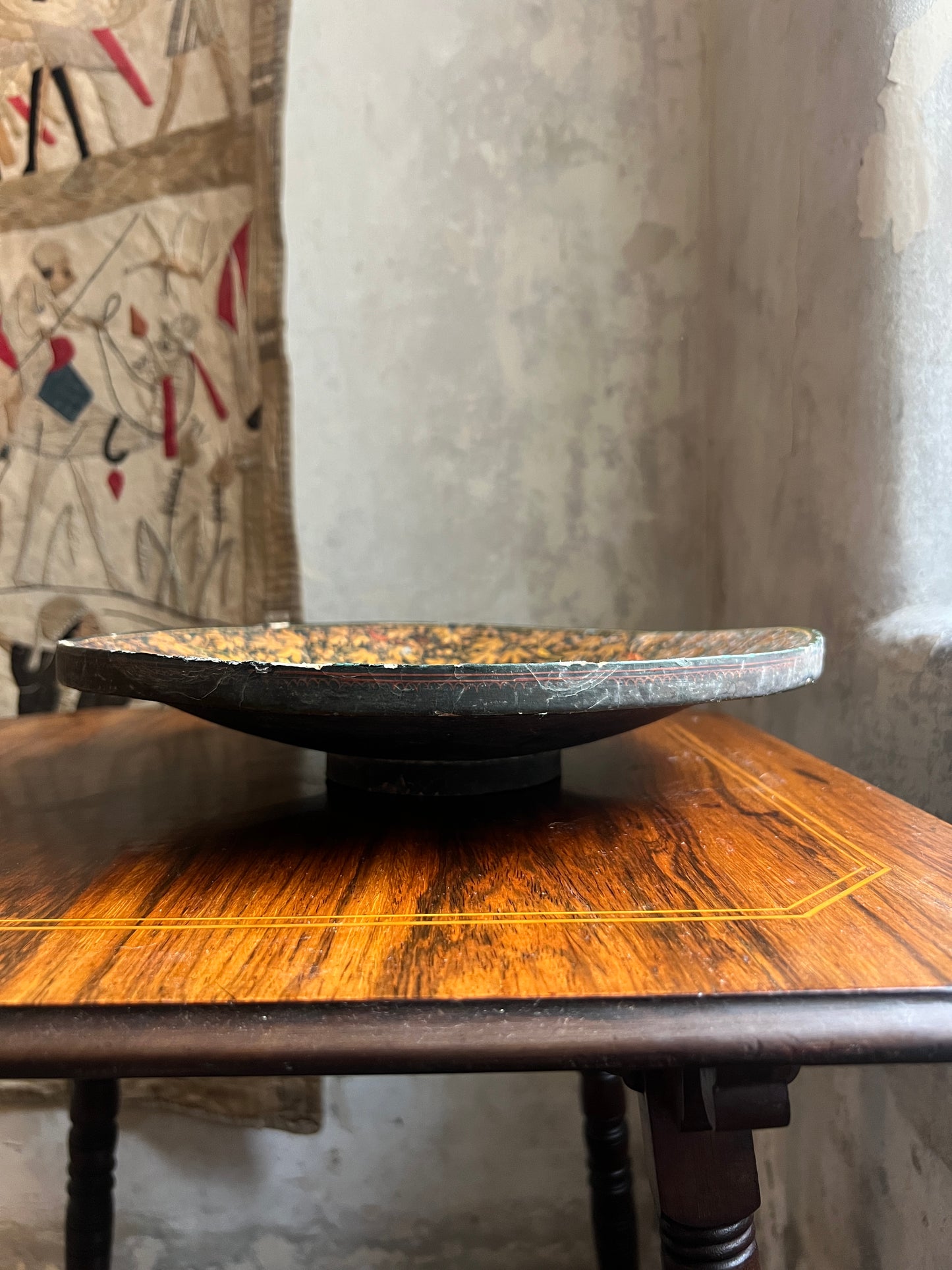 Late 19thC Kashmiri Papier-Mache Footed Dish