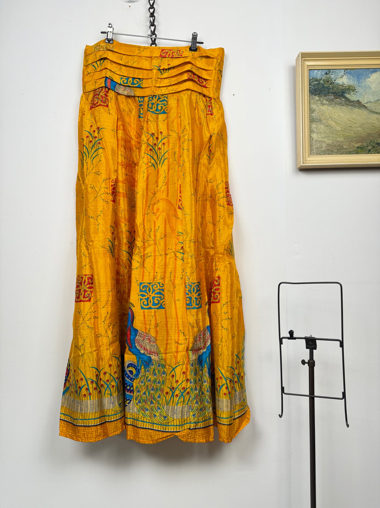 Vintage Saree Silk Pleated Skirt