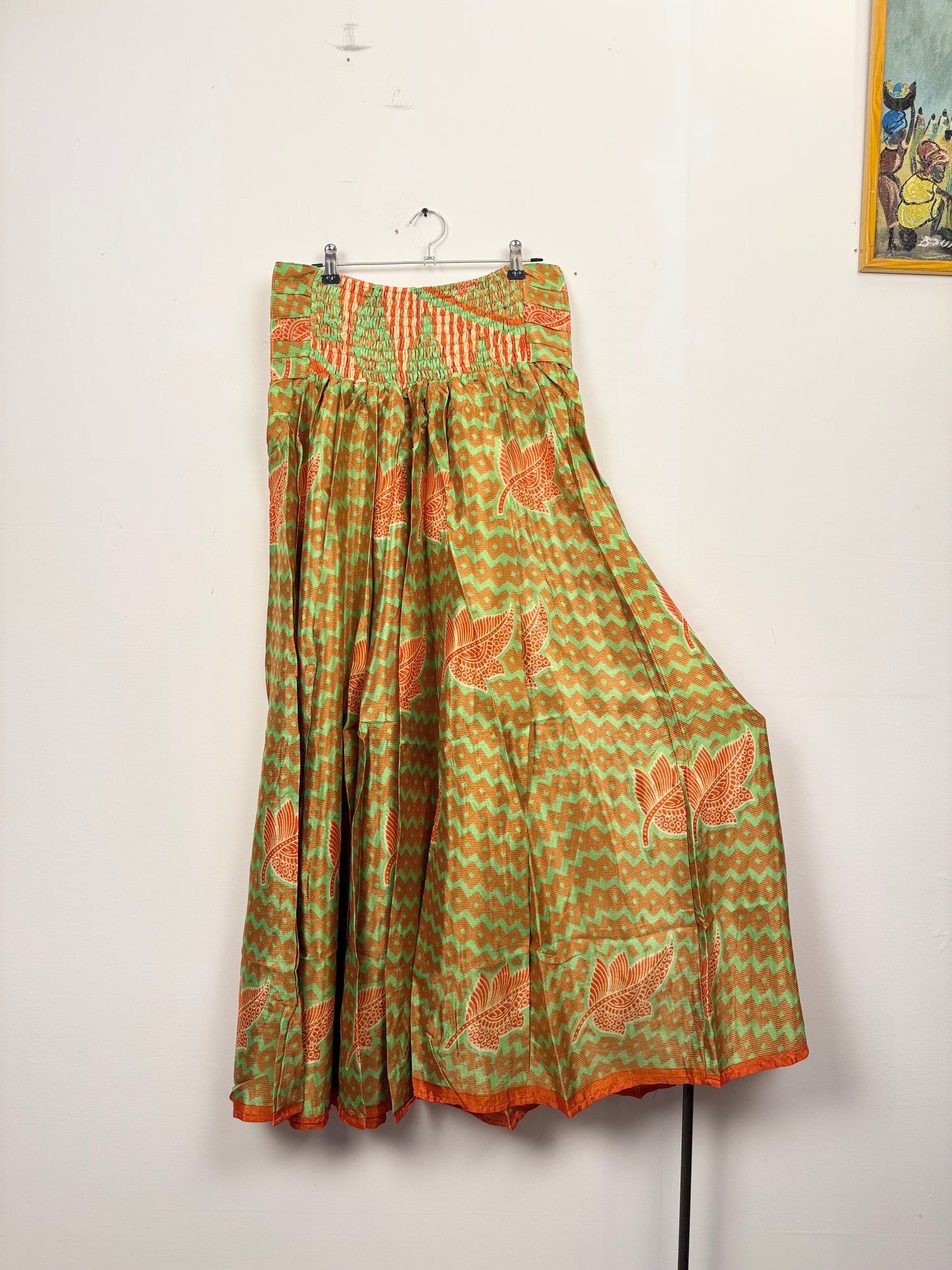 Vintage Saree Silk Pleated Skirt