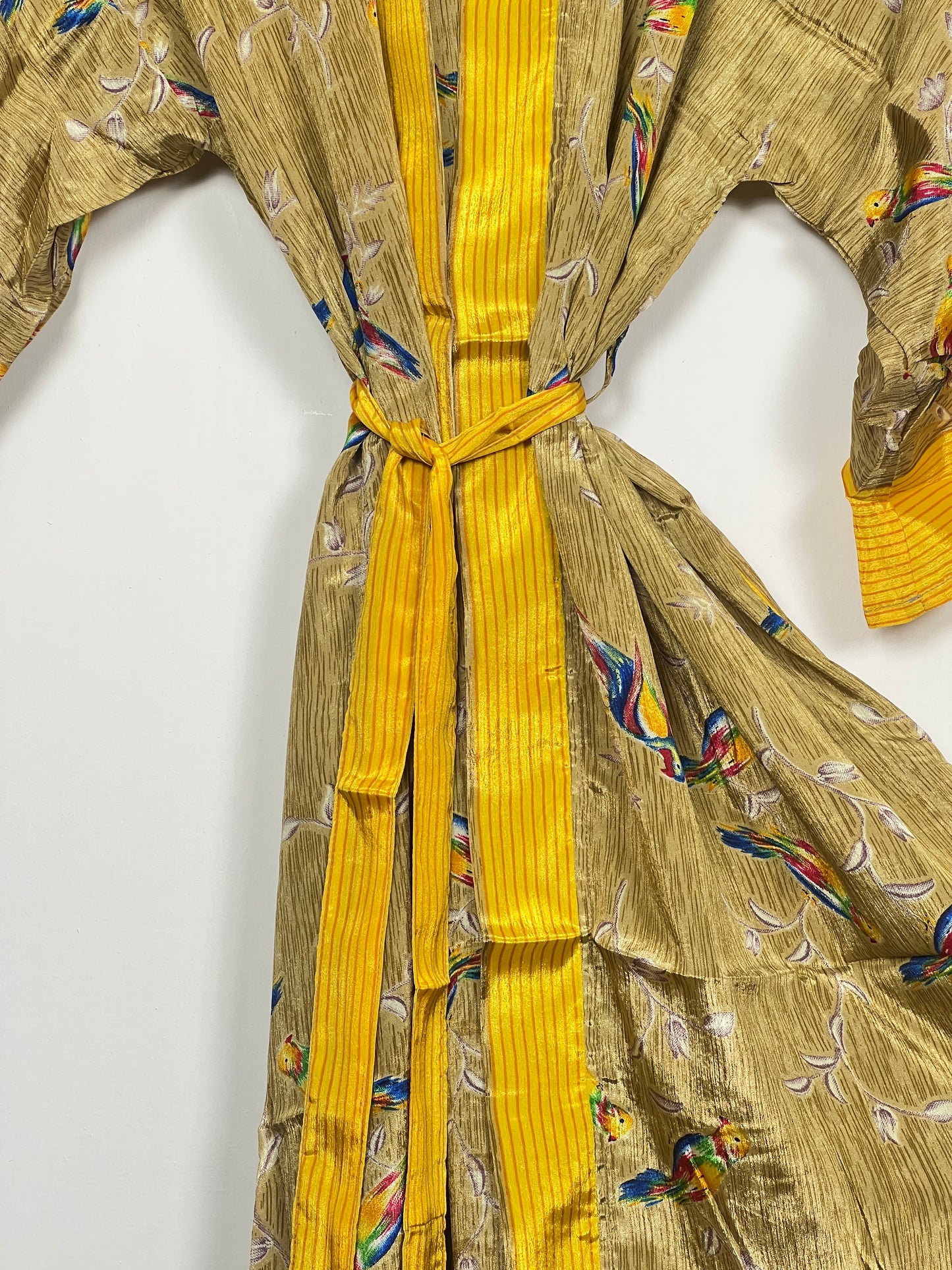 Vintage Saree Silk Kimono / Duster - Long - Wider Unisex Fit