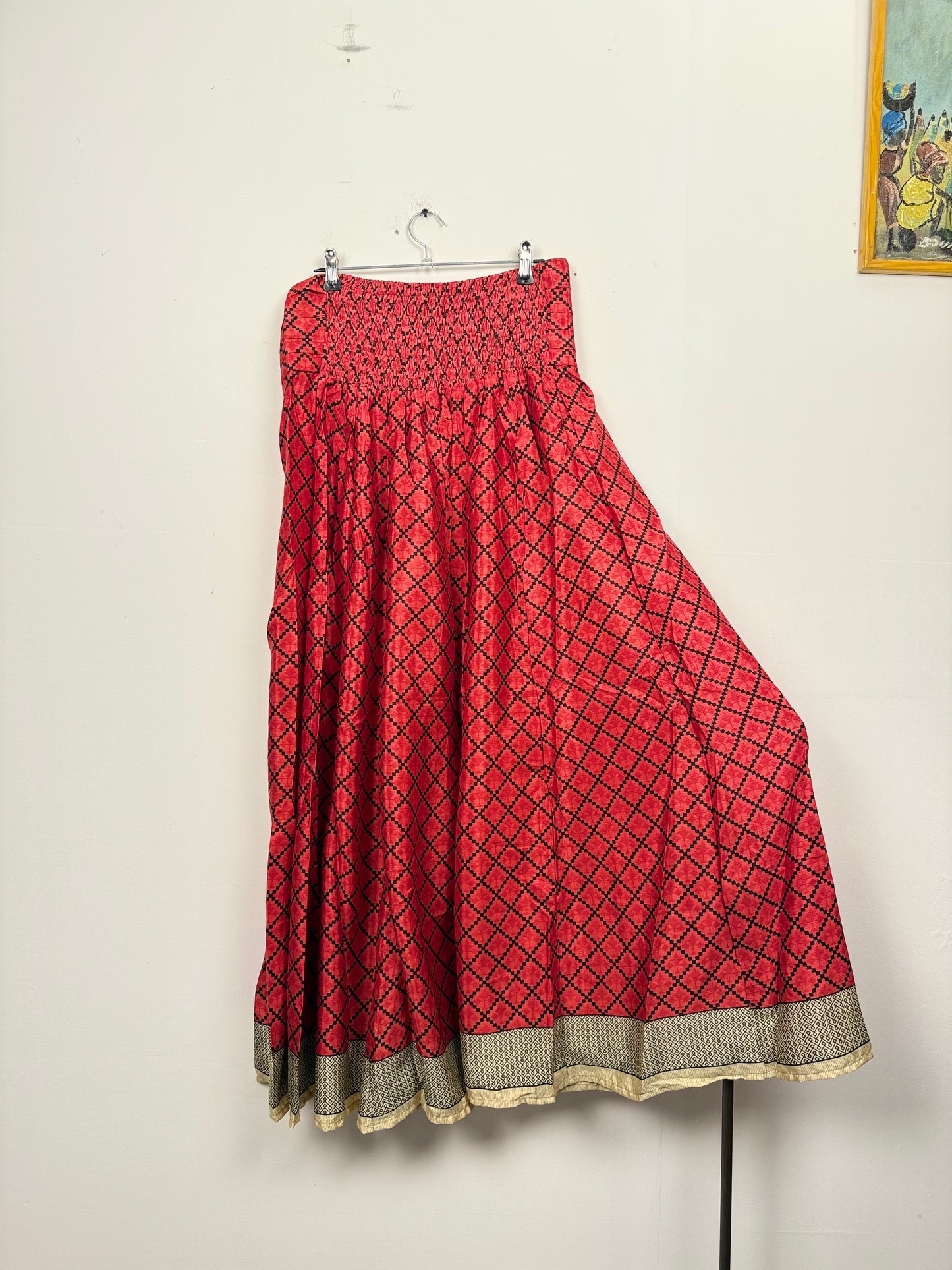 Vintage Saree Silk Pleated Skirt