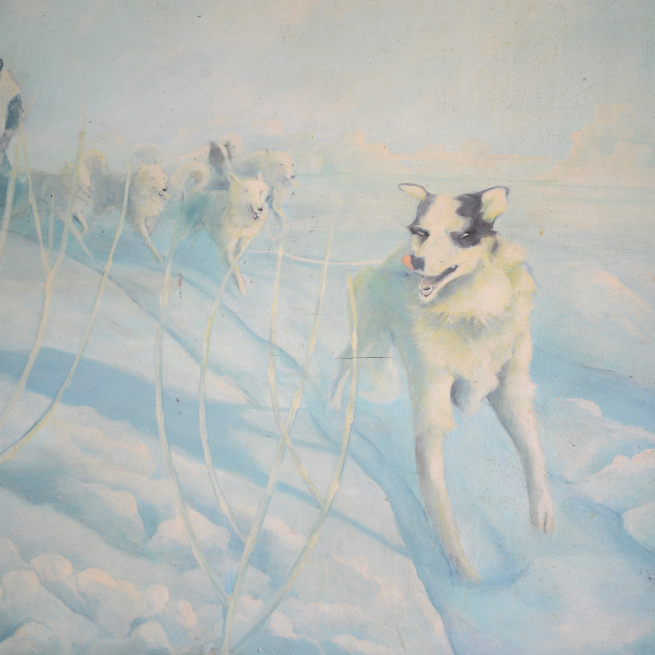 Triptych Of Polar Exploration Scenes / J Mills , (c. 1960s)