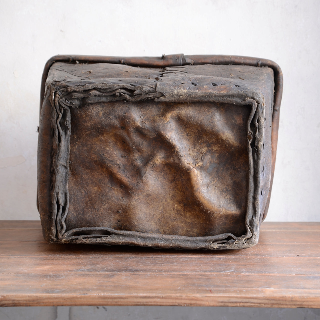 19th Century Buffalo Rawhide Mill Bucket - No 7