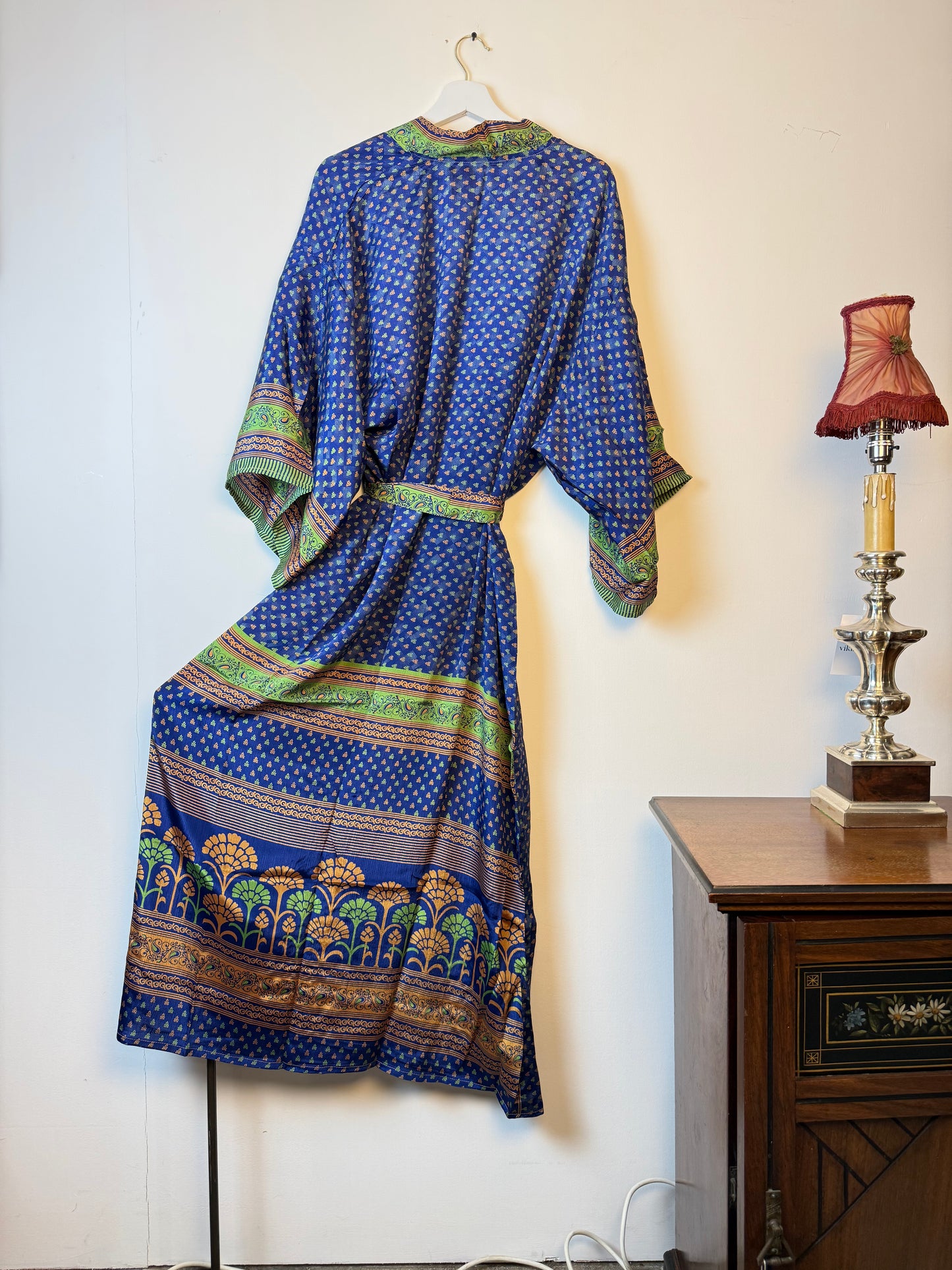 Vintage Saree Silk Kimono / Duster - Long