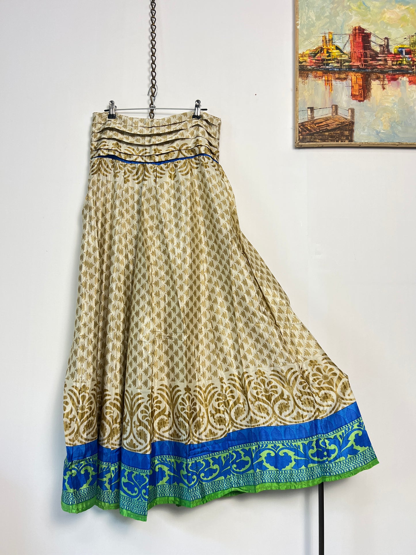 Vintage Saree Silk Pleated Skirt